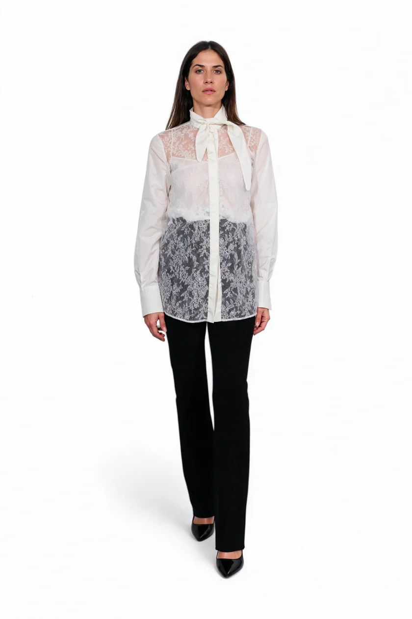 Valentino o1y0326 Solid Color Shirt in White Size M / US 6-8 / IT 42-44 - 2 Thumbnail