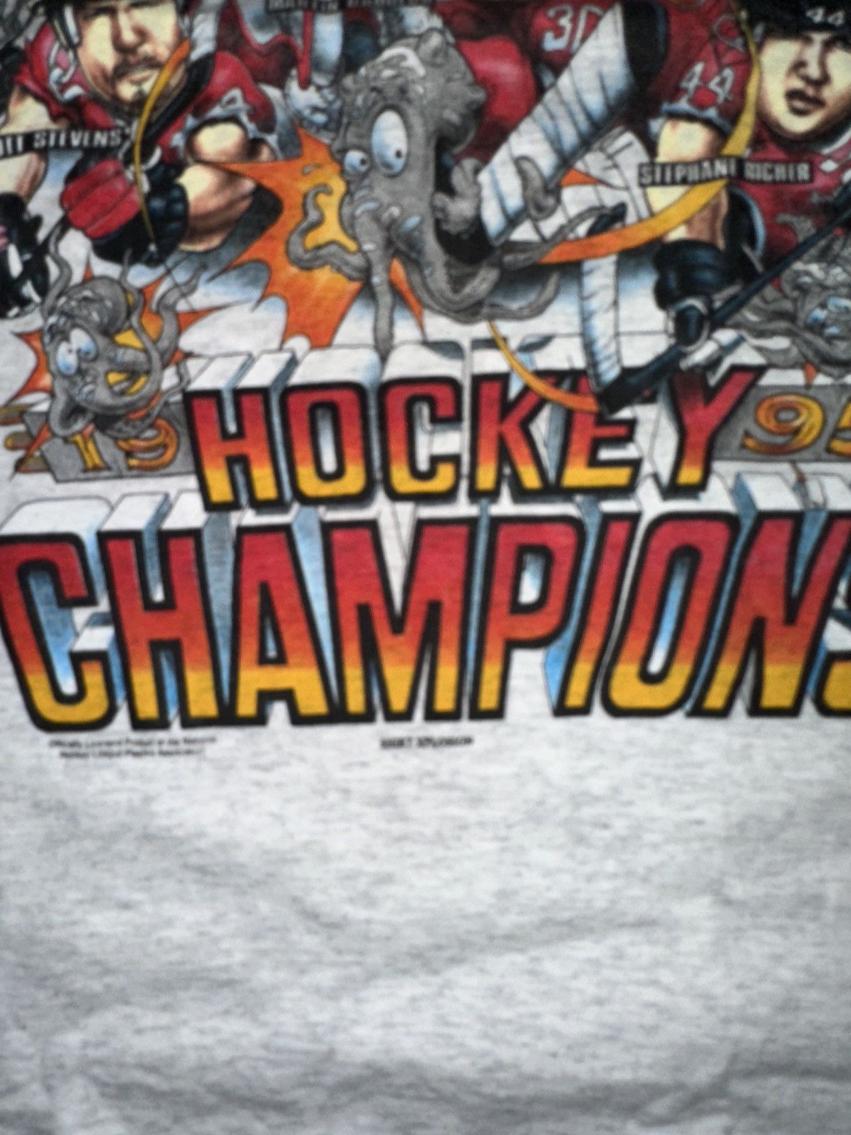NHL Vintage 90’s New Jersey Devils Champions Caricature T-Shirt Size US L / EU 52-54 / 3 - 4 Thumbnail