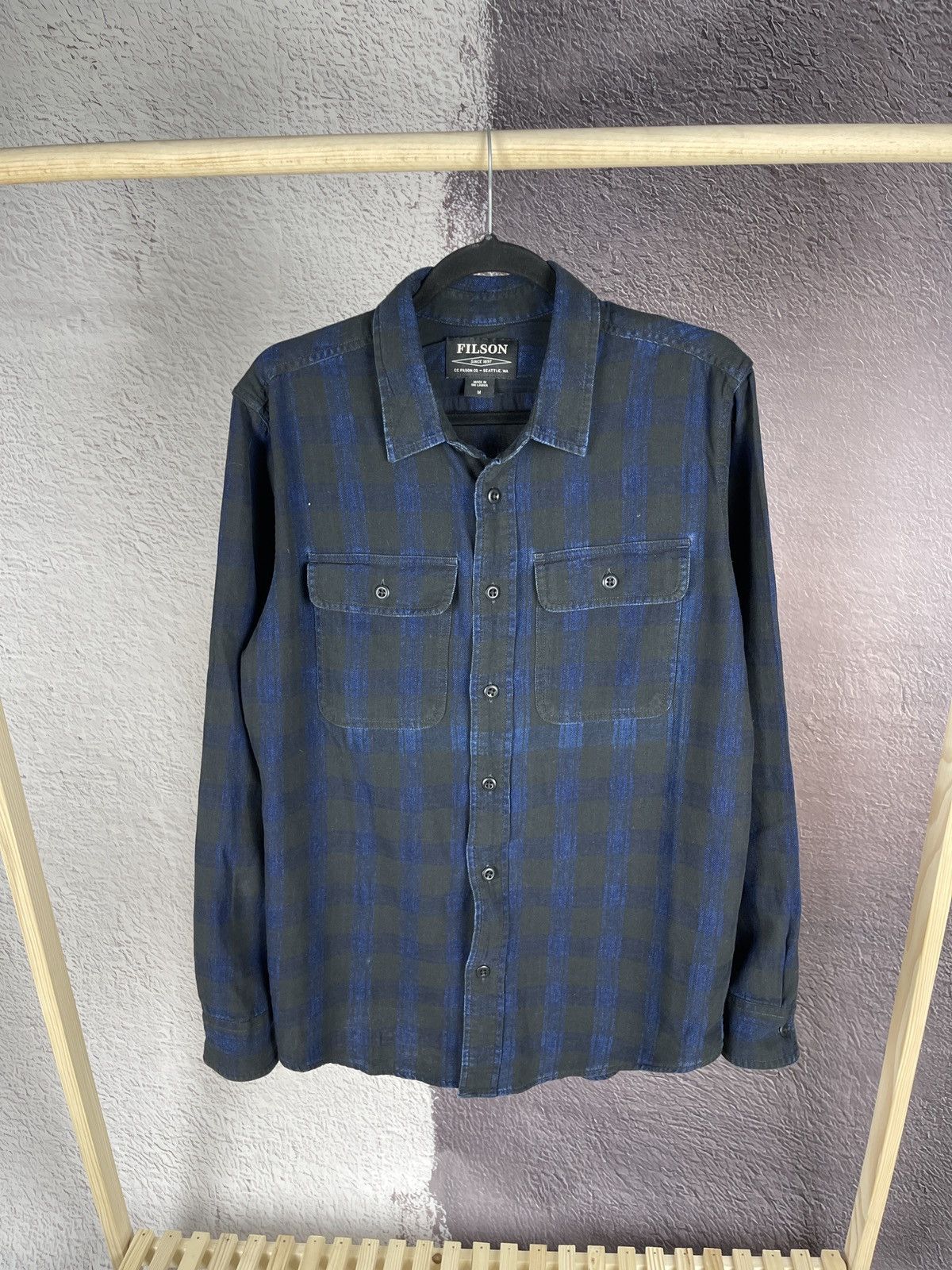 Filson Filson Indigo blue checkered flannel long sleeve shirt Size US M / EU 48-50 / 2 - 1 Thumbnail