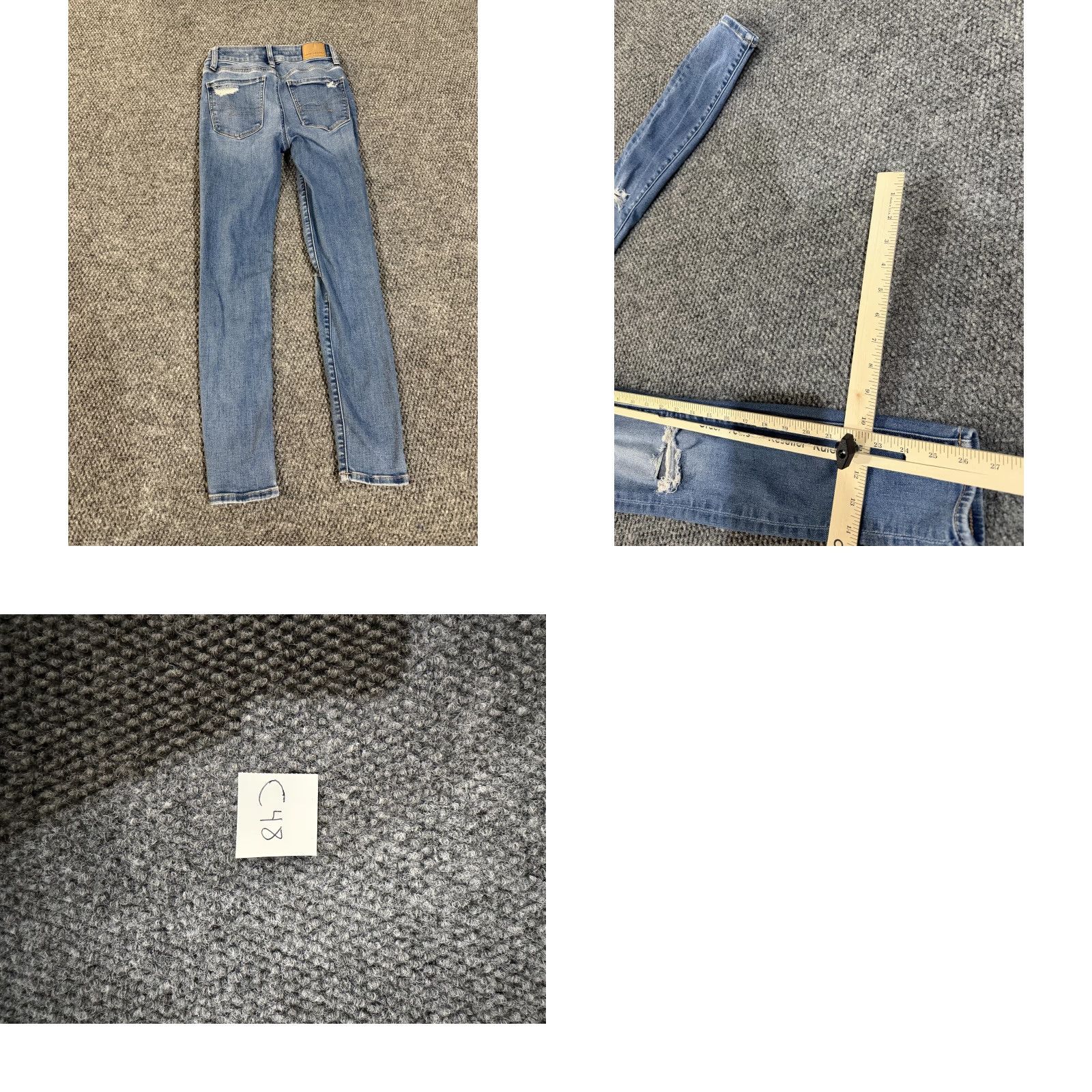 American Eagle Outfitters American Eagle Jeans Womens 00 Short High-Rise Jegging Blue Slim Distressed 5-Pocket Stretch Denim Size 24" / US 00 / IT 34 - 8 Thumbnail
