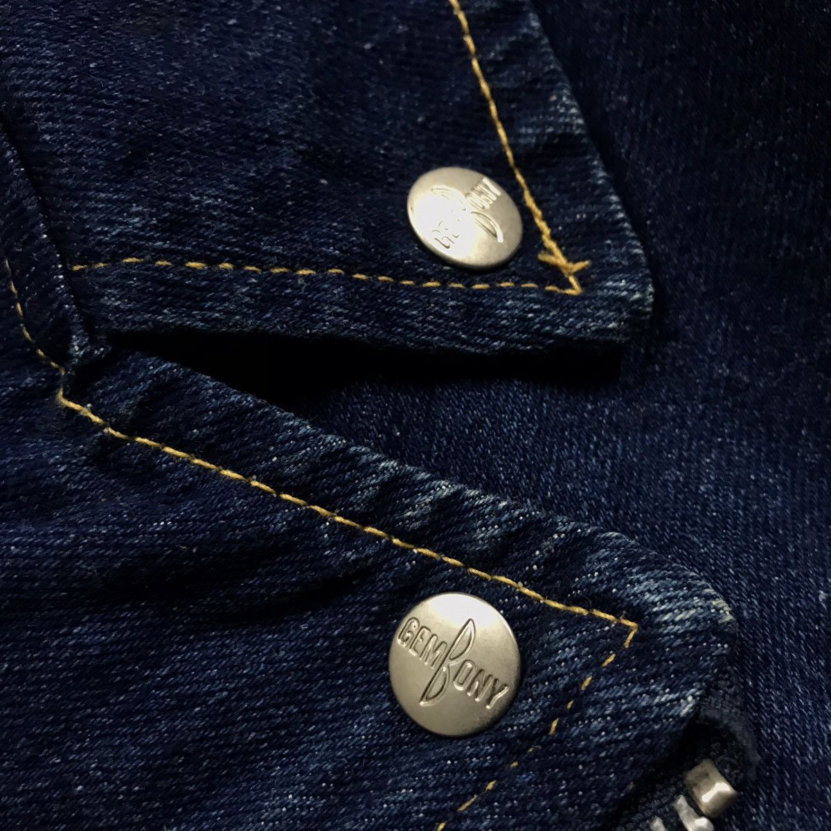 Designer × Japanese Brand 🔥DOUBLE COLLAR DENIM GEMBONY DENIM JACKET Size US M / EU 48-50 / 2 - 6 Thumbnail