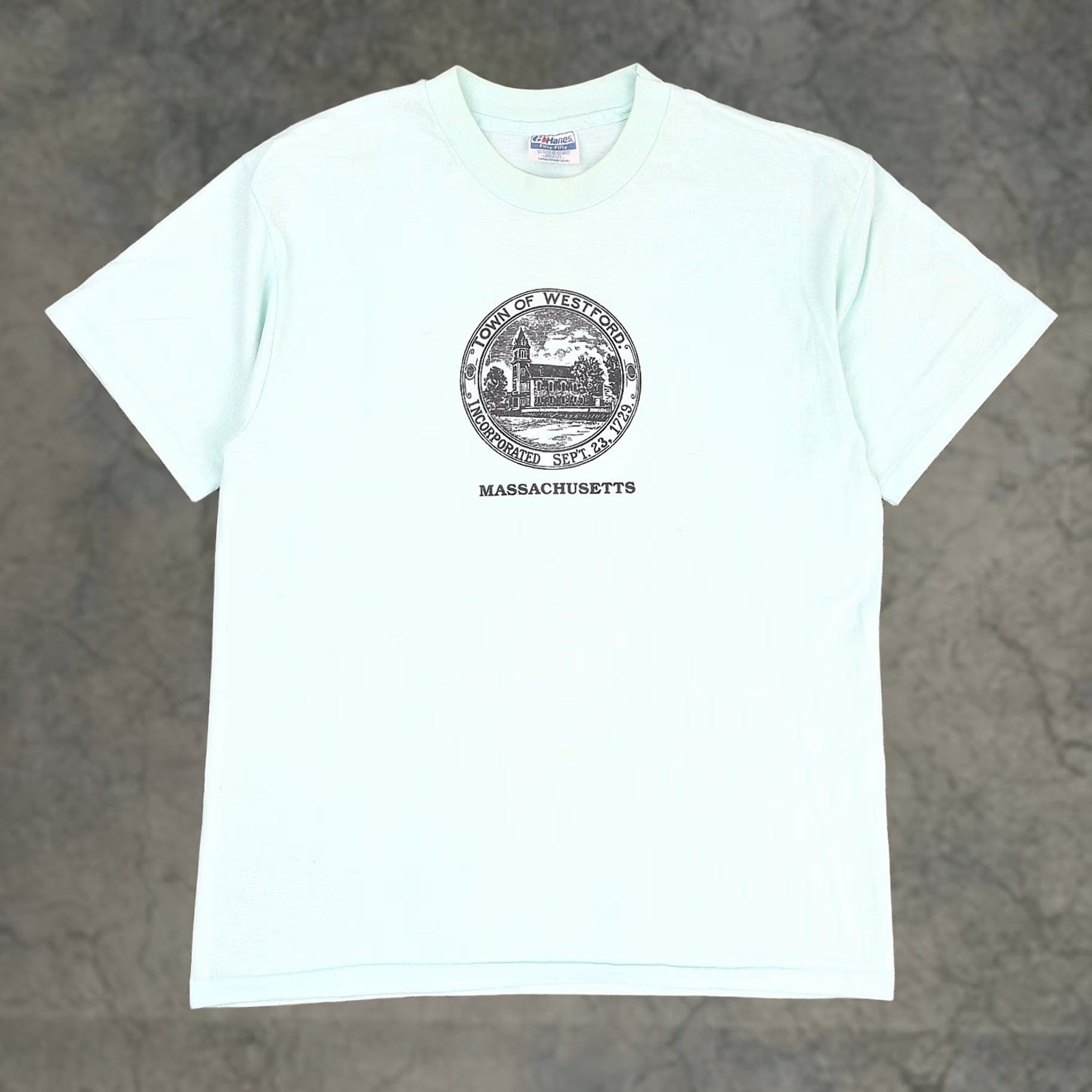 Vintage VINTAGE USA Westford Massachusetts T-Shirt Large Blue Short Sleeve 80s 90s Mens Size US L / EU 52-54 / 3 - 1 Thumbnail