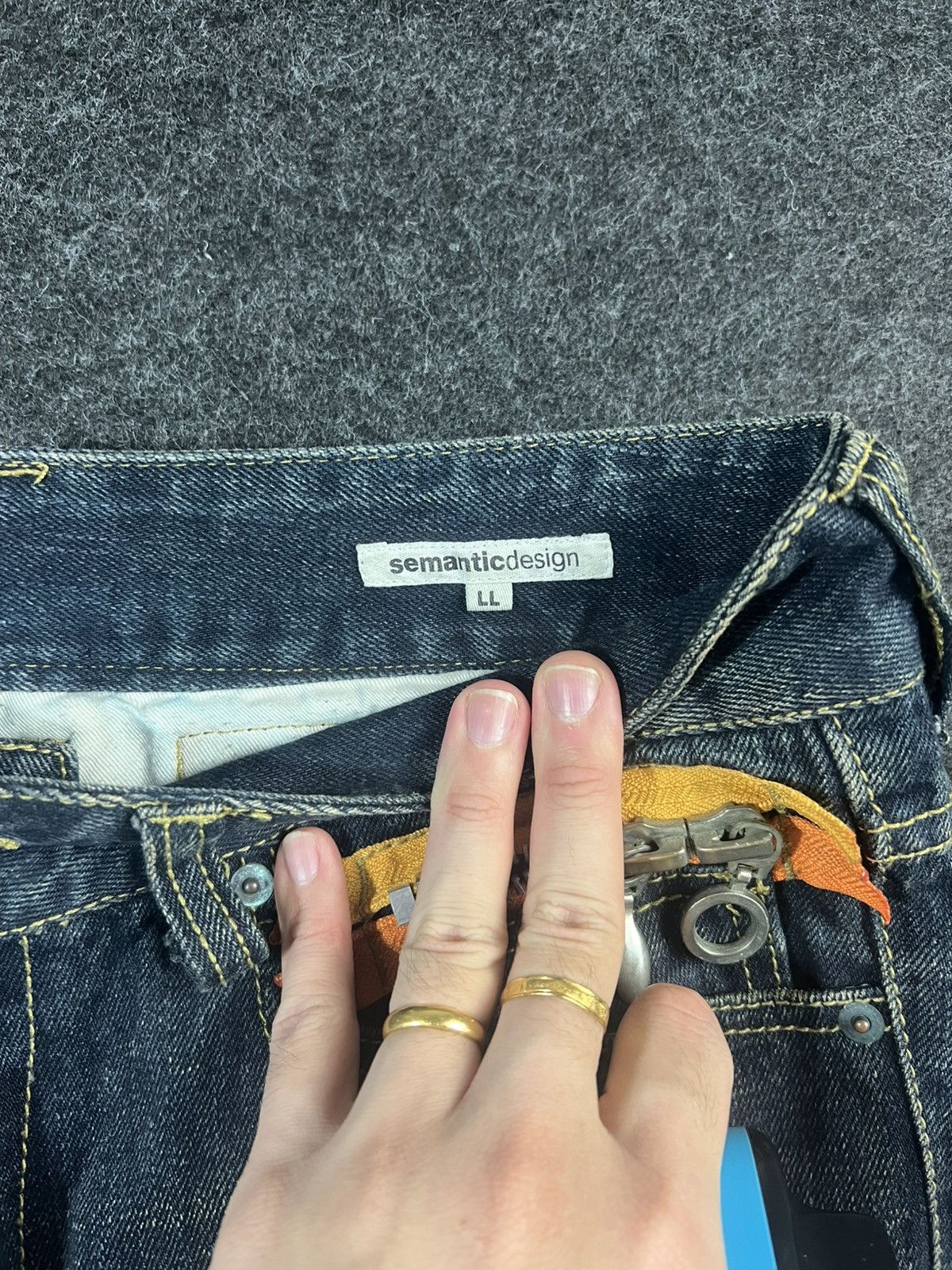 semanticdesign Semantic Design Punk Bondage Jeans Wide Leg Poem Flare Size US 34 / EU 50 - 7 Thumbnail