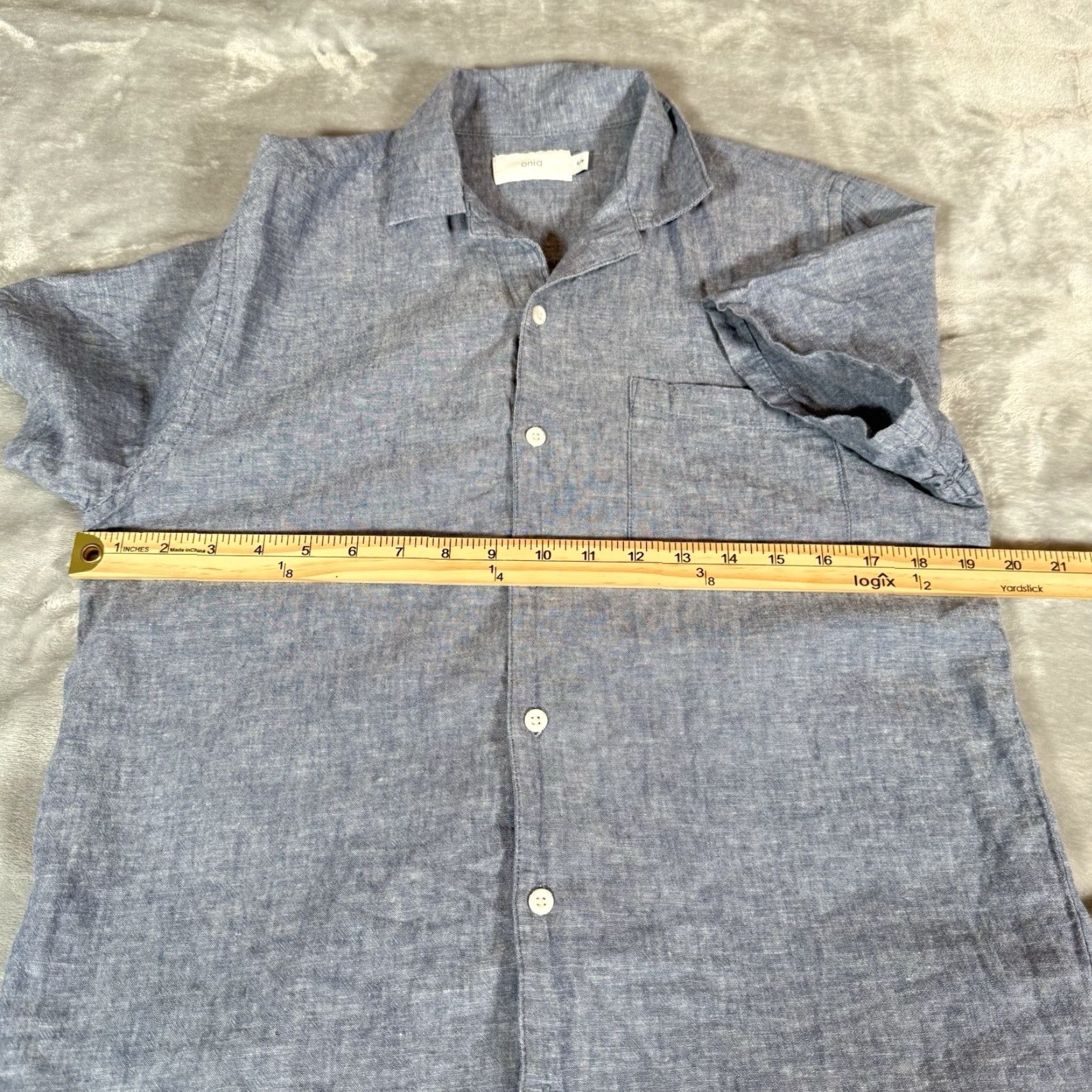 Onia Onia Button Up Shirt Mens Small Short Sleeve Preppy Blue Chambray Size US S / EU 44-46 / 1 - 5 Thumbnail