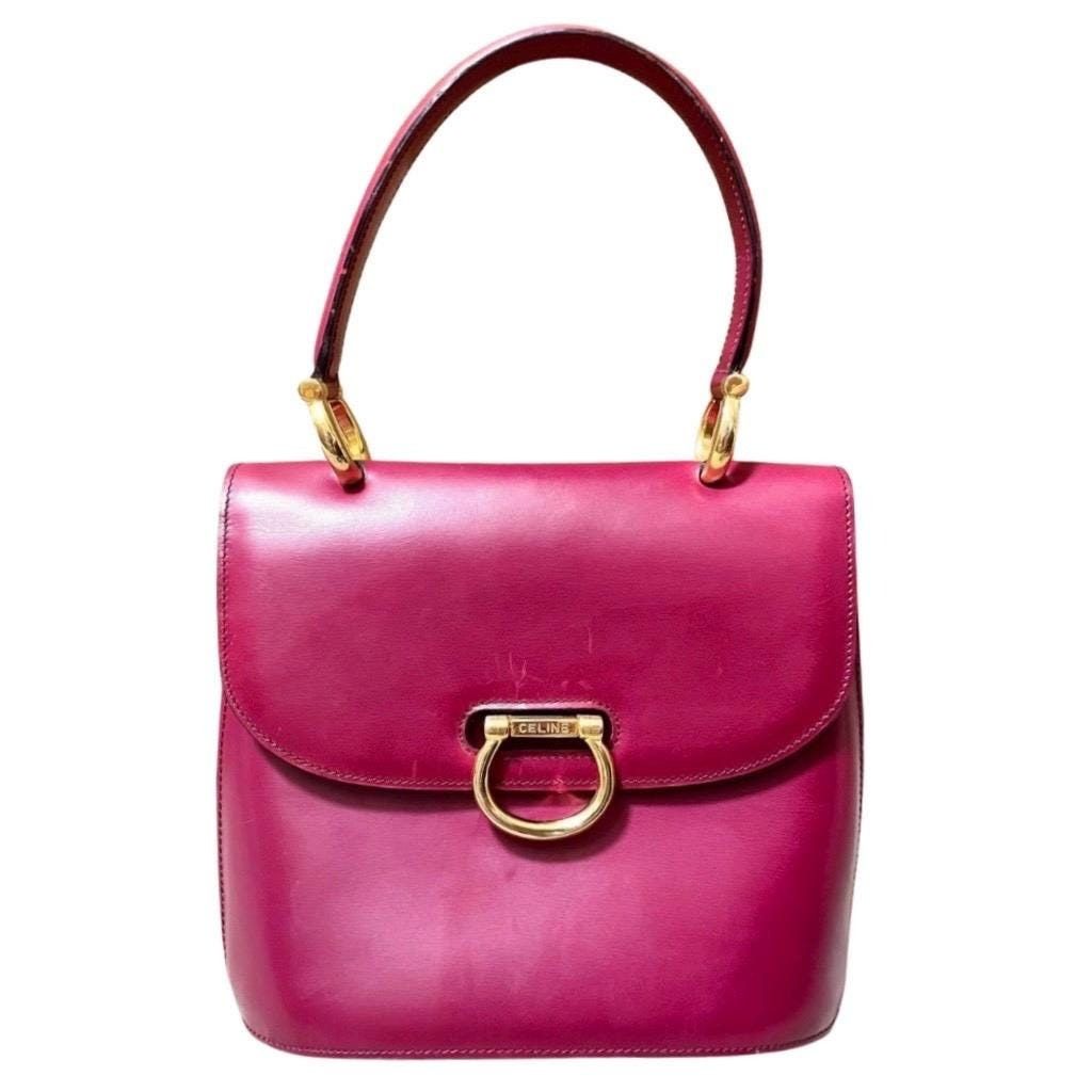 Celine Vintage Celine bordeux,wine red leather handbag. Size ONE SIZE - 1 Thumbnail