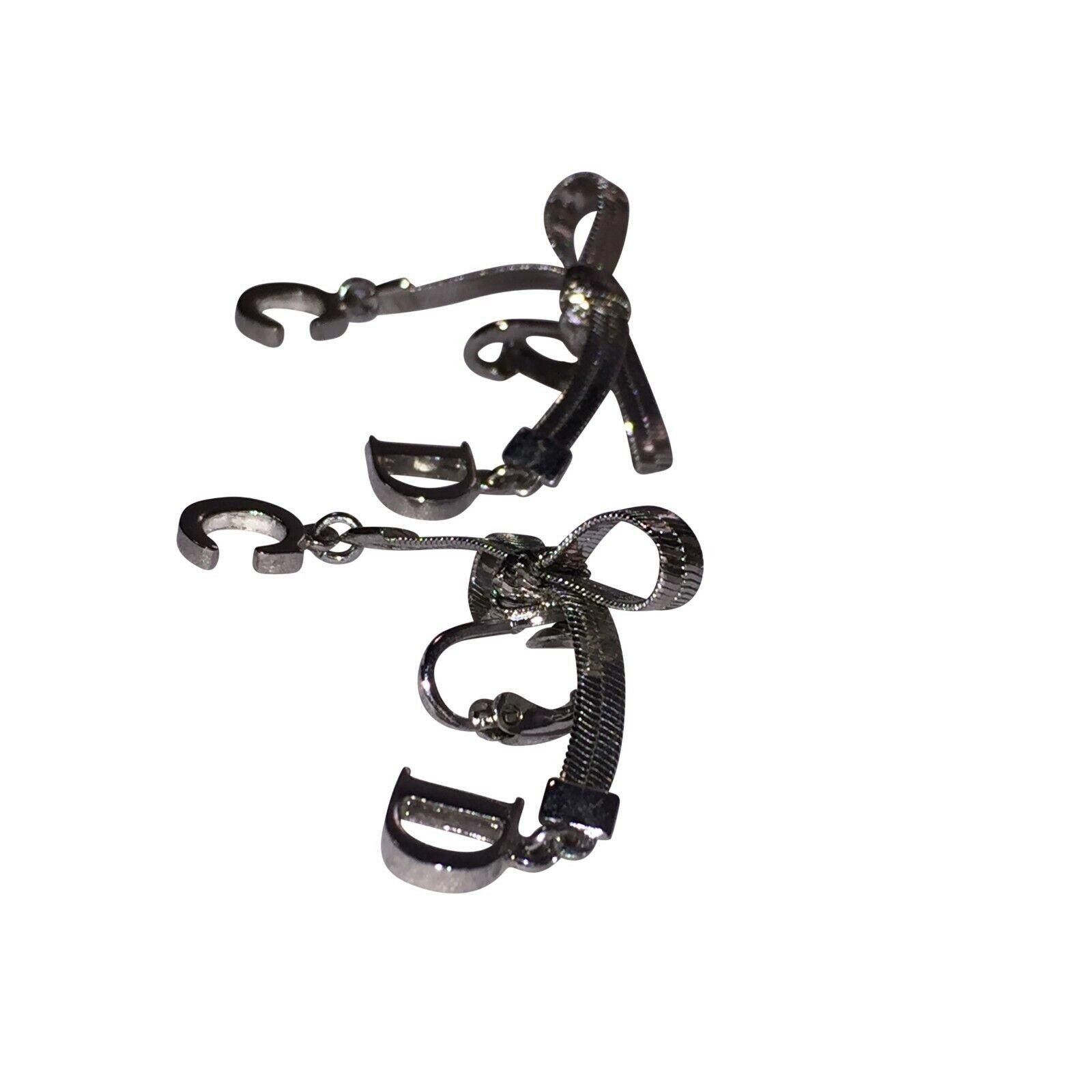 Dior Christian Dior CD Bow with Dangle Monogram Earrings Size ONE SIZE - 3 Thumbnail
