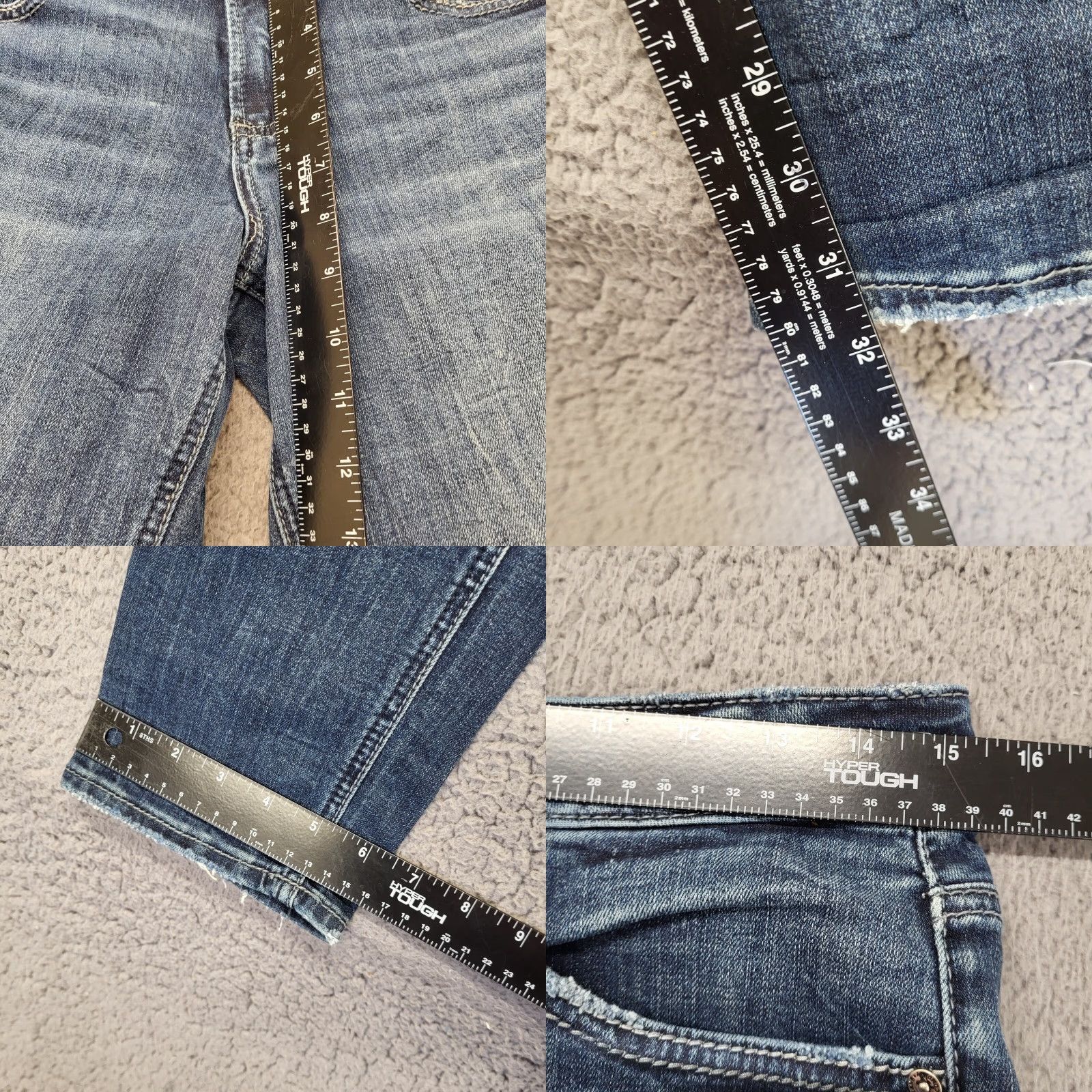 Silver Jeans Co. Silver Jeans Womens 28/29L Boyfriend Jeans Dark Wash Faded Whiskered Blue Denim Size 28" / US 6 / IT 42 - 8 Thumbnail