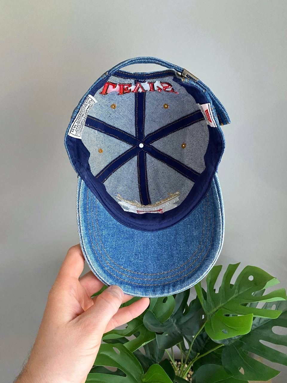 Levi's Vintage Clothing × Vintage Levi's 90s Vintage Denim Blue Cap "American Legend" Size ONE SIZE - 11 Thumbnail