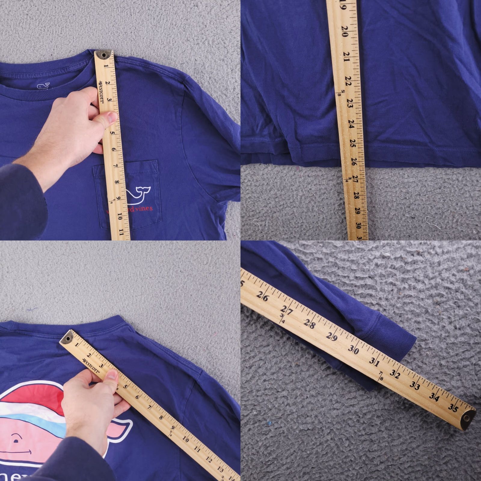 Vineyard Vines Vineyard Vines Shirt Mens Small Long Sleeve Santa Whale Christmas Blue Size US S / EU 44-46 / 1 - 8 Thumbnail