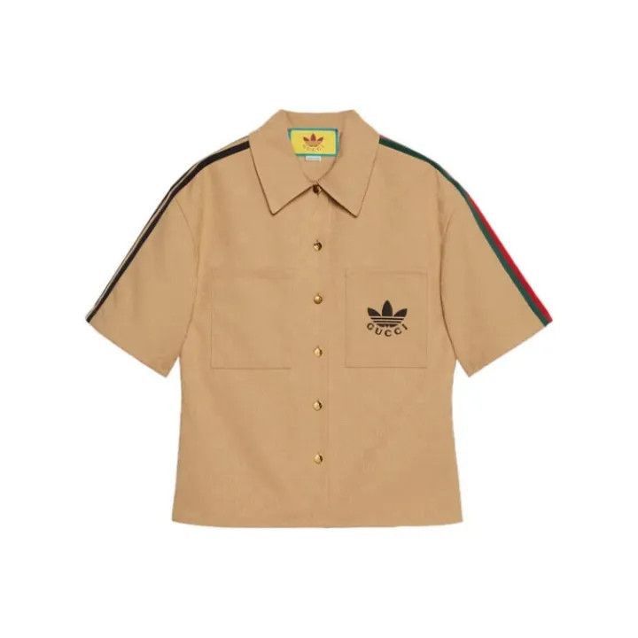 Gucci Gucci x Adidas Letter Print Short Sleeve Shirt-2507 Size M / US 6-8 / IT 42-44 - 7 Thumbnail