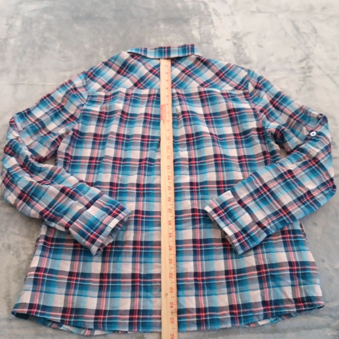 Prana prAna Shirt Womens Medium Blue Plaid Long Sleeve Half Button Pullover Size M / US 6-8 / IT 42-44 - 5 Thumbnail