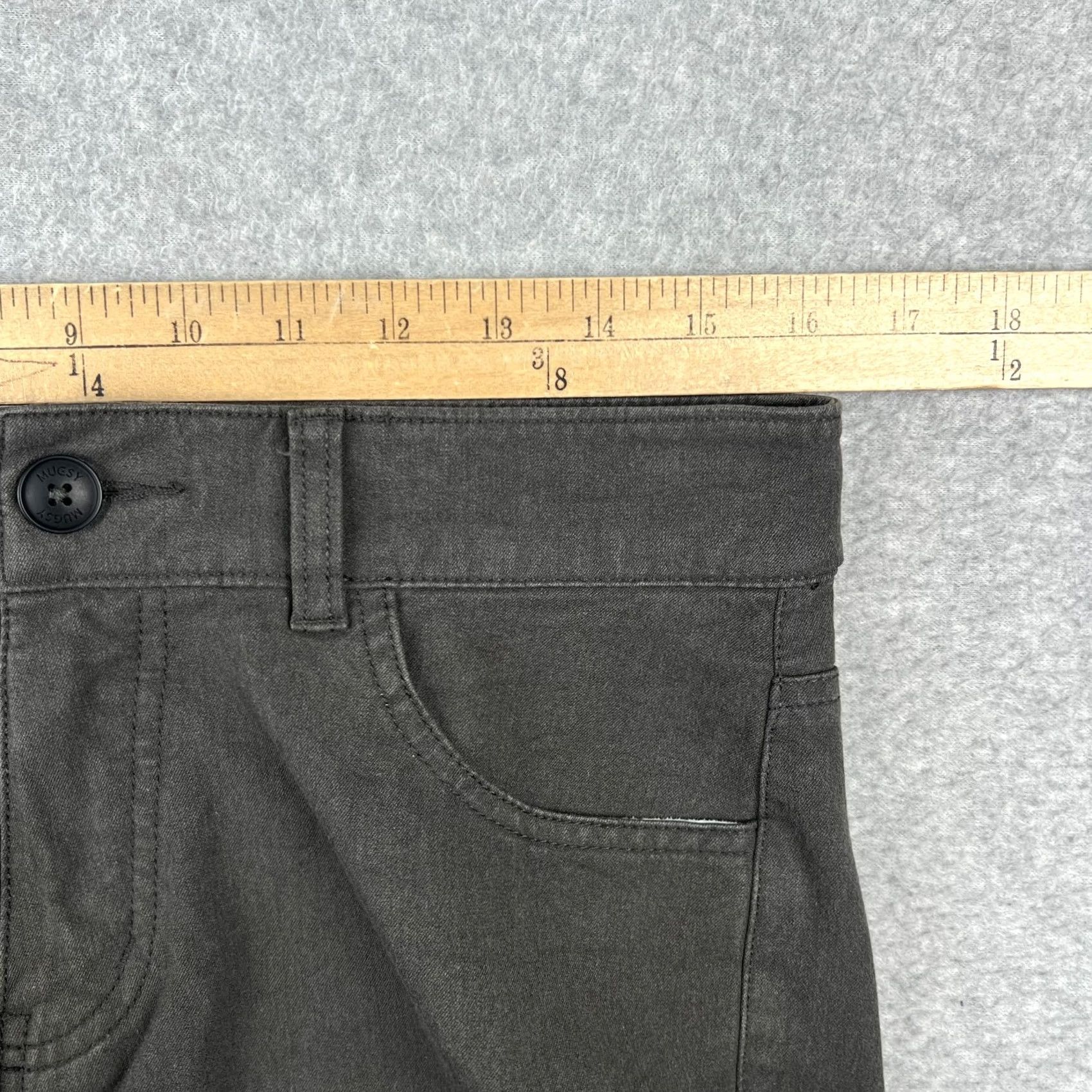 Vintage Mugsy Brooks Chino Shorts Mens 30x7 Dark Grey Stretch Cotton Flat Front Size US 30 / EU 46 - 5 Thumbnail