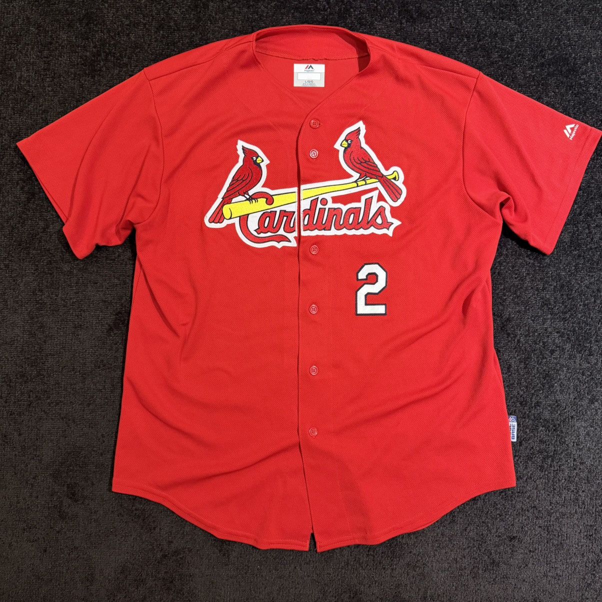 Majestic St. Louis Cardinals Majestic Jersey Red Mens L MLB Vintage Size US L / EU 52-54 / 3 - 1 Thumbnail