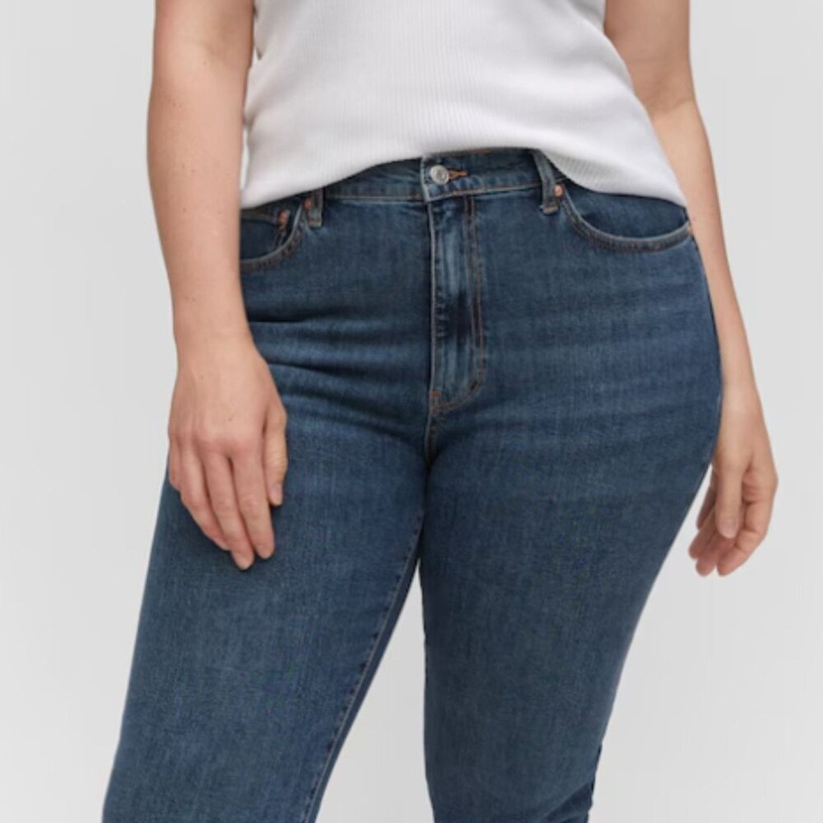 Mango Mango MNG Slim Copped Dark Blue Jeans NWT Plus 16 Size 38" / US 16 / IT 52 - 8 Thumbnail