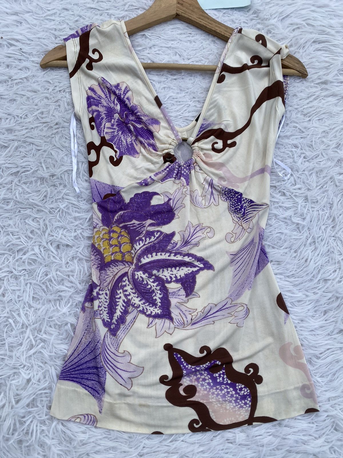 Just Cavalli Rare Just Cavalli Floral Sleeveless Top Size XS / US 0-2 / IT 36-38 - 5 Thumbnail