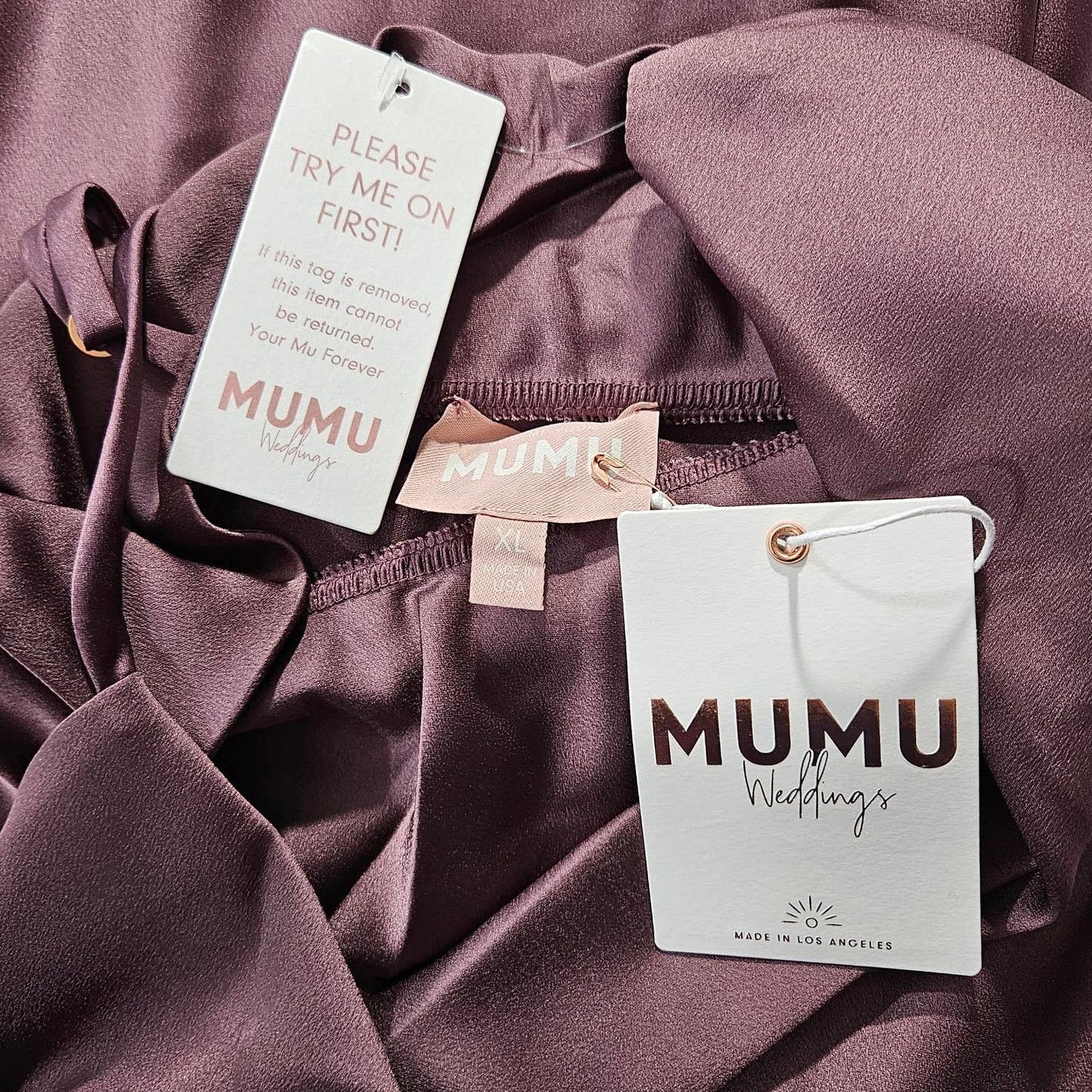 Show Me Your MuMu NWT Show Me Your MuMu Verona Sz. XL Dusty Plum Luxe Satin Size XL / US 12-14 / IT 48-50 - 5 Thumbnail