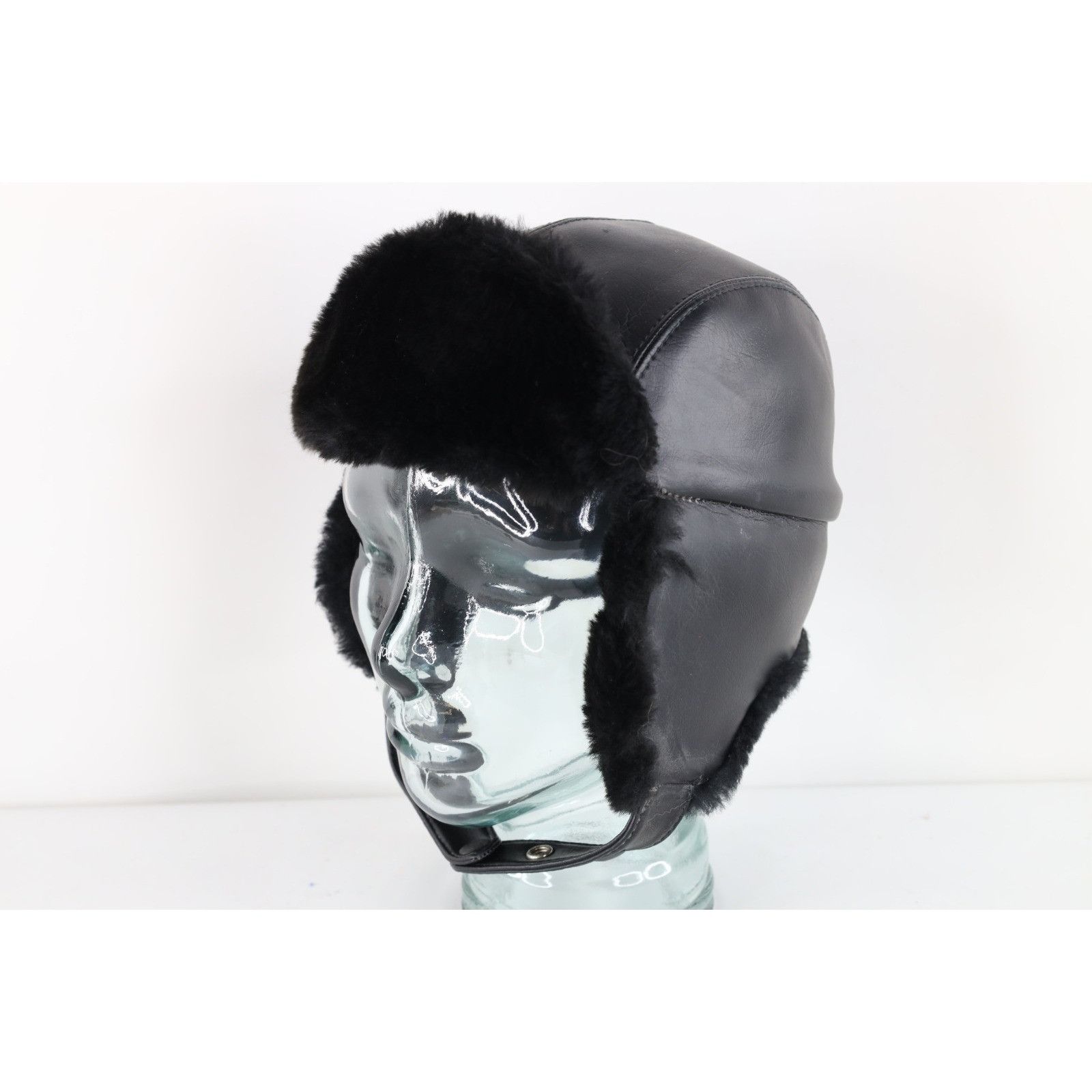 Vintage Vintage 70s Streetwear Quilted Faux Leather Trapper Hat Size ONE SIZE - 1 Thumbnail