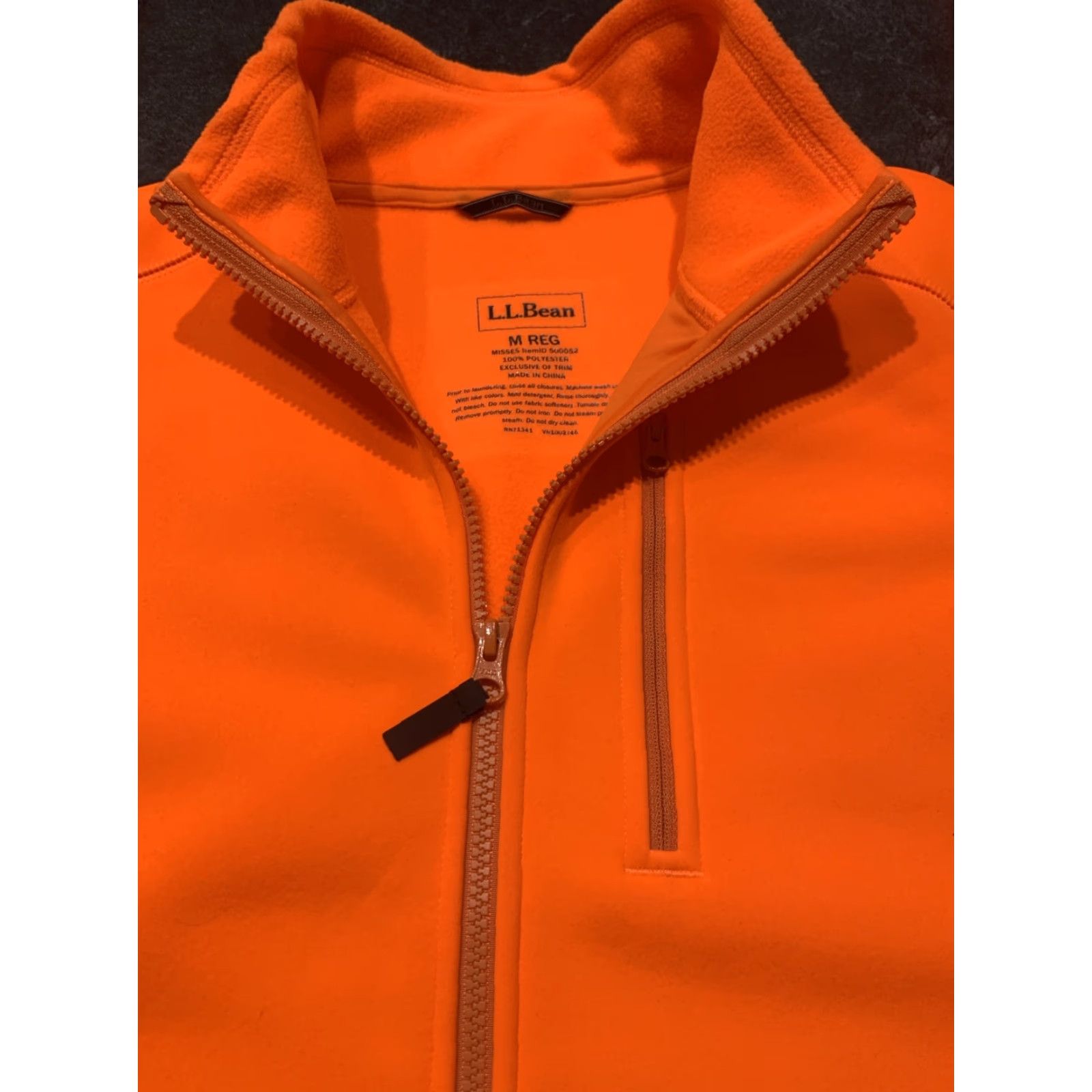 Vintage L.L. Bean M Medium Regular Misses Orange Full Zip Polyester Jacket Basic Full Zip Women Size M / US 6-8 / IT 42-44 - 3 Thumbnail