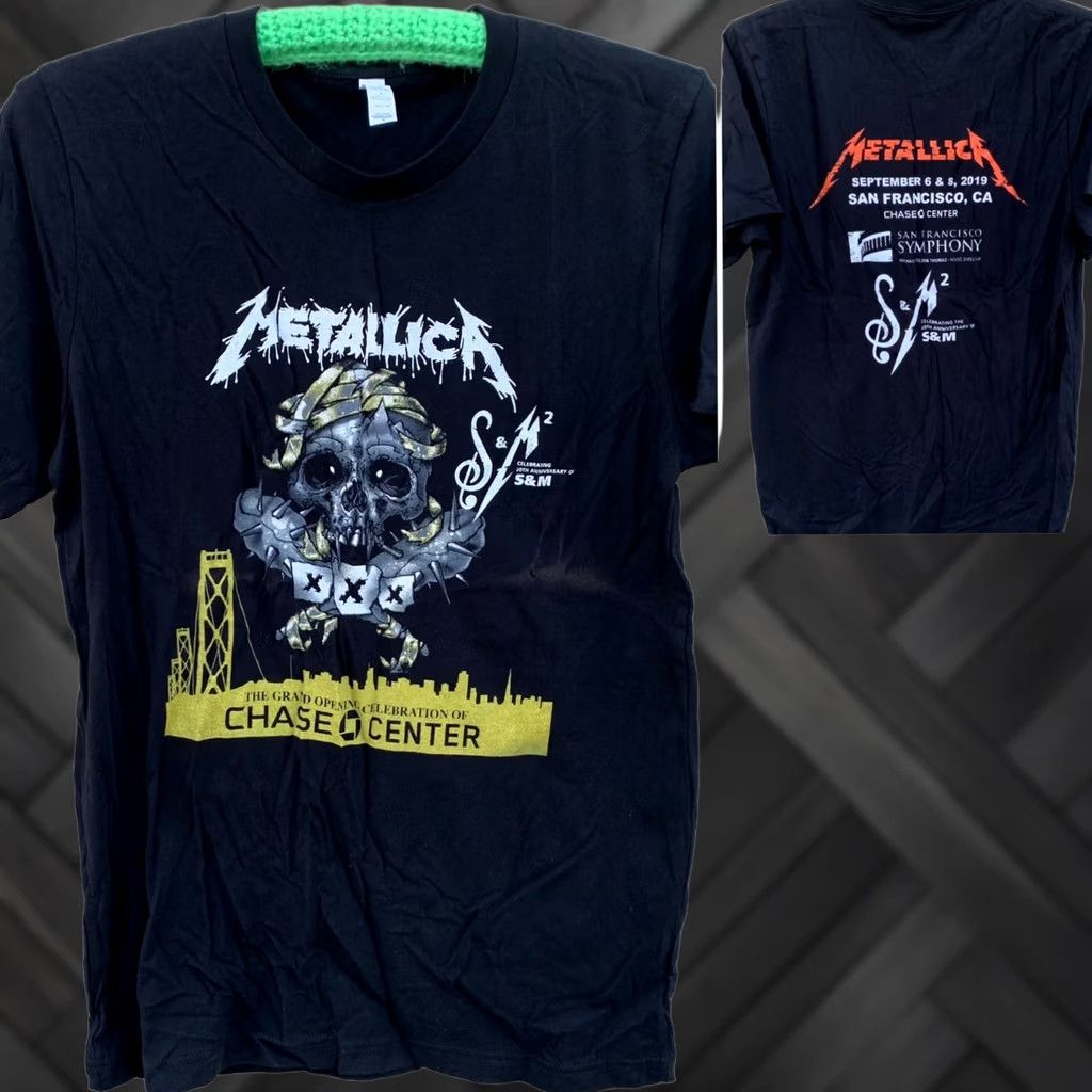 Vintage Metallica S & M 2 Celebrating 20th Anniversary Tee Chase Center Grand Opening Black Short Sleeve T-Shirt Unisex Adults Size S Size US S / EU 44-46 / 1 - 1 Thumbnail