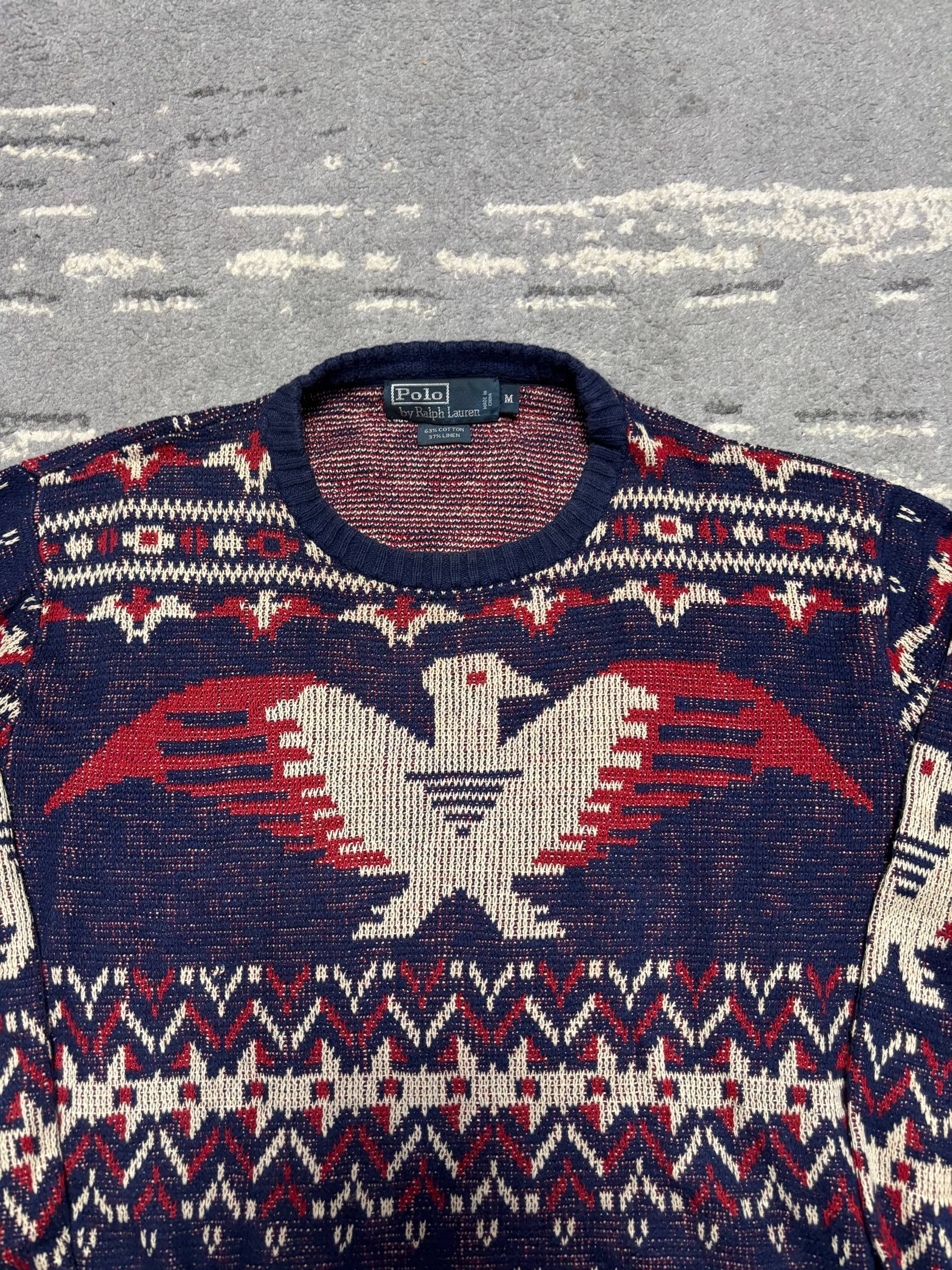 Polo Ralph Lauren 🦅 Polo Ralph Lauren Knit Sweater – Eagle Pattern Size US M / EU 48-50 / 2 - 2 Thumbnail