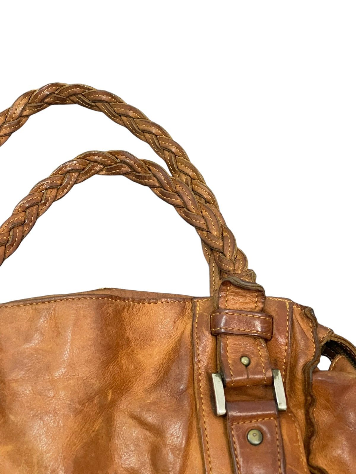 Genuine Leather Full Leather Patina Unknown Japan Tote Shoulder Bag 4🟩 Size ONE SIZE - 18 Thumbnail