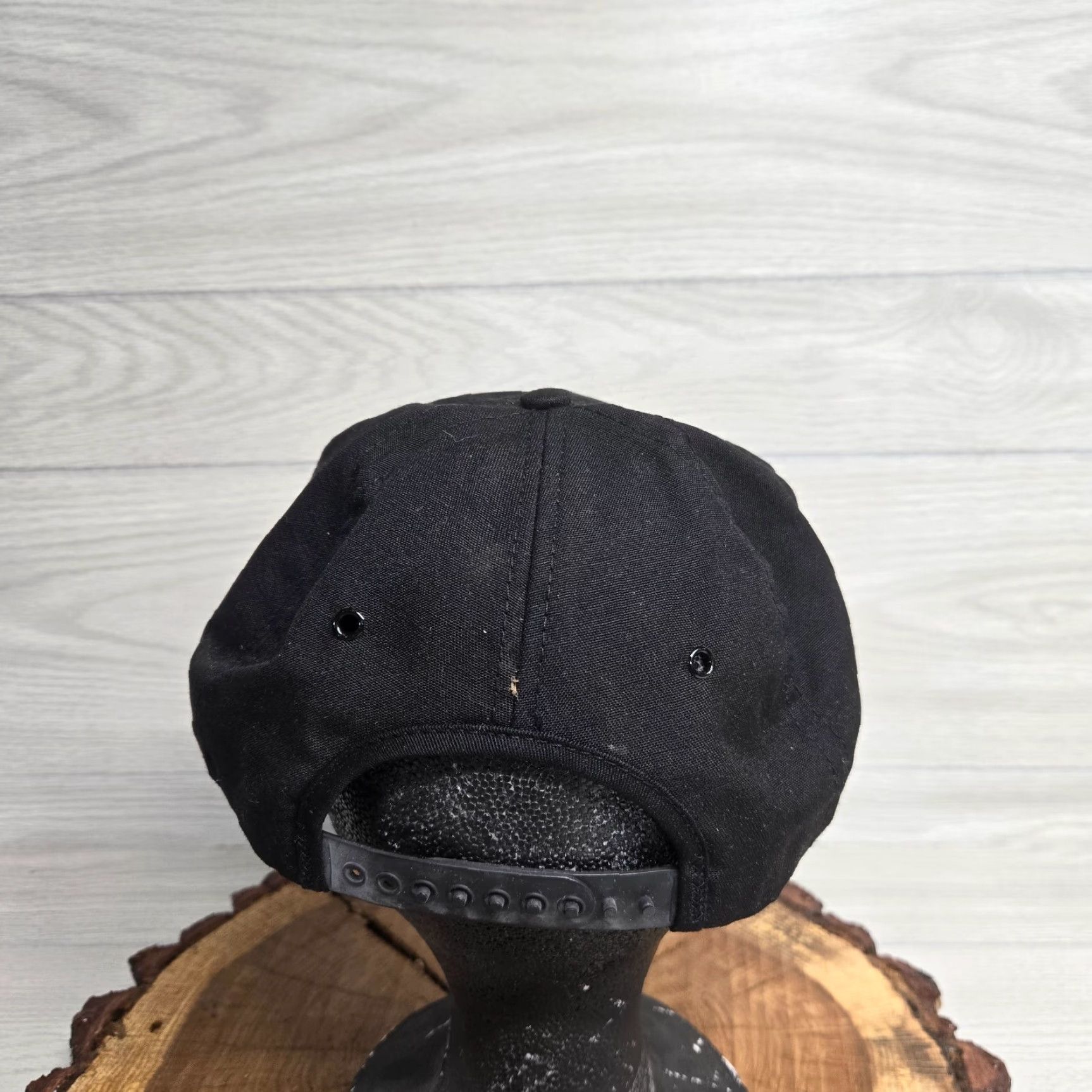 Vintage VINTAGE Hat Baseball Adult One Size Black Solid Retro Adjustable Snapback Cap Cap Mens Size ONE SIZE - 3 Thumbnail