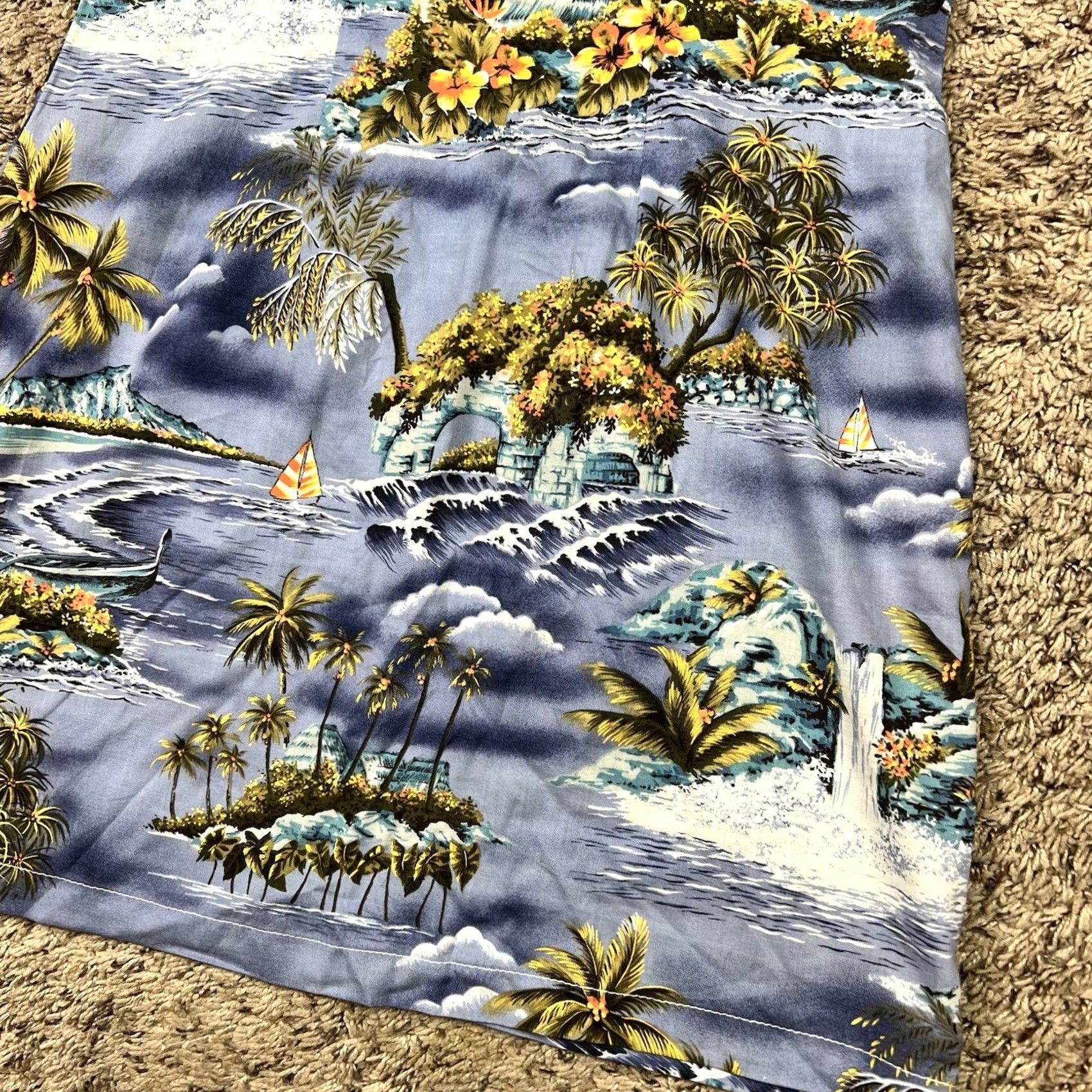 Vintage VINTAGE Hawaiian Beach Dress Womens Small Tank Dress Blue 90s Beach Graphic Sleeveless Strap Size S / US 4 / IT 40 - 6 Thumbnail