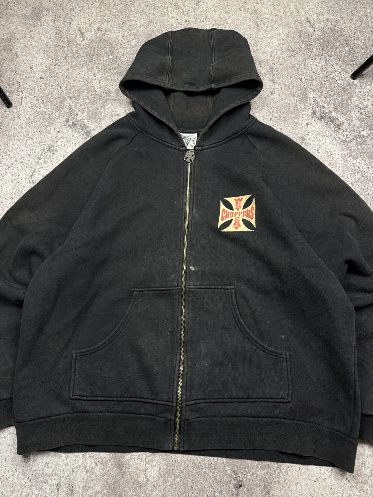 West Coast Choppers Vintage West Coast Choppers Distressed Faded Zip Hoodie Y2K Size US XL / EU 56 / 4 - 2 Thumbnail