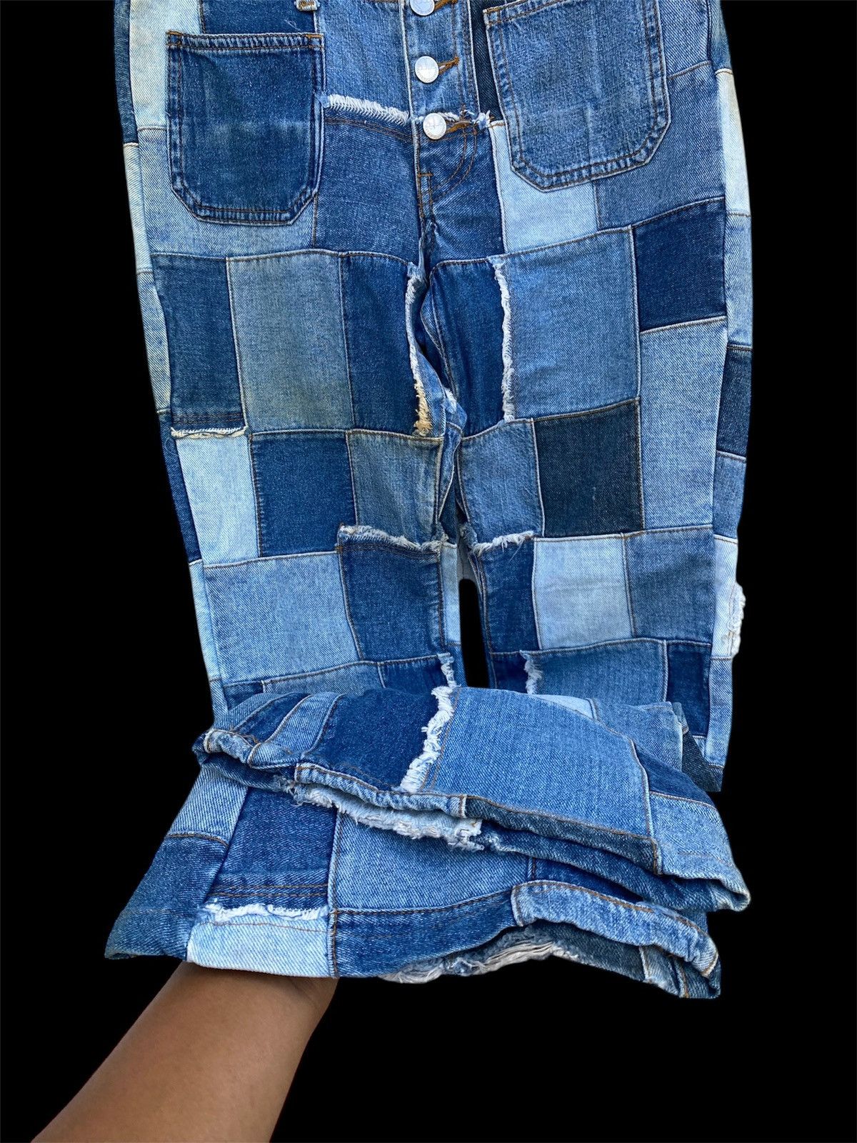 Japanese Brand × Vintage Flare Jeans Patchwork Americanino Denim Size US 29 - 4 Thumbnail