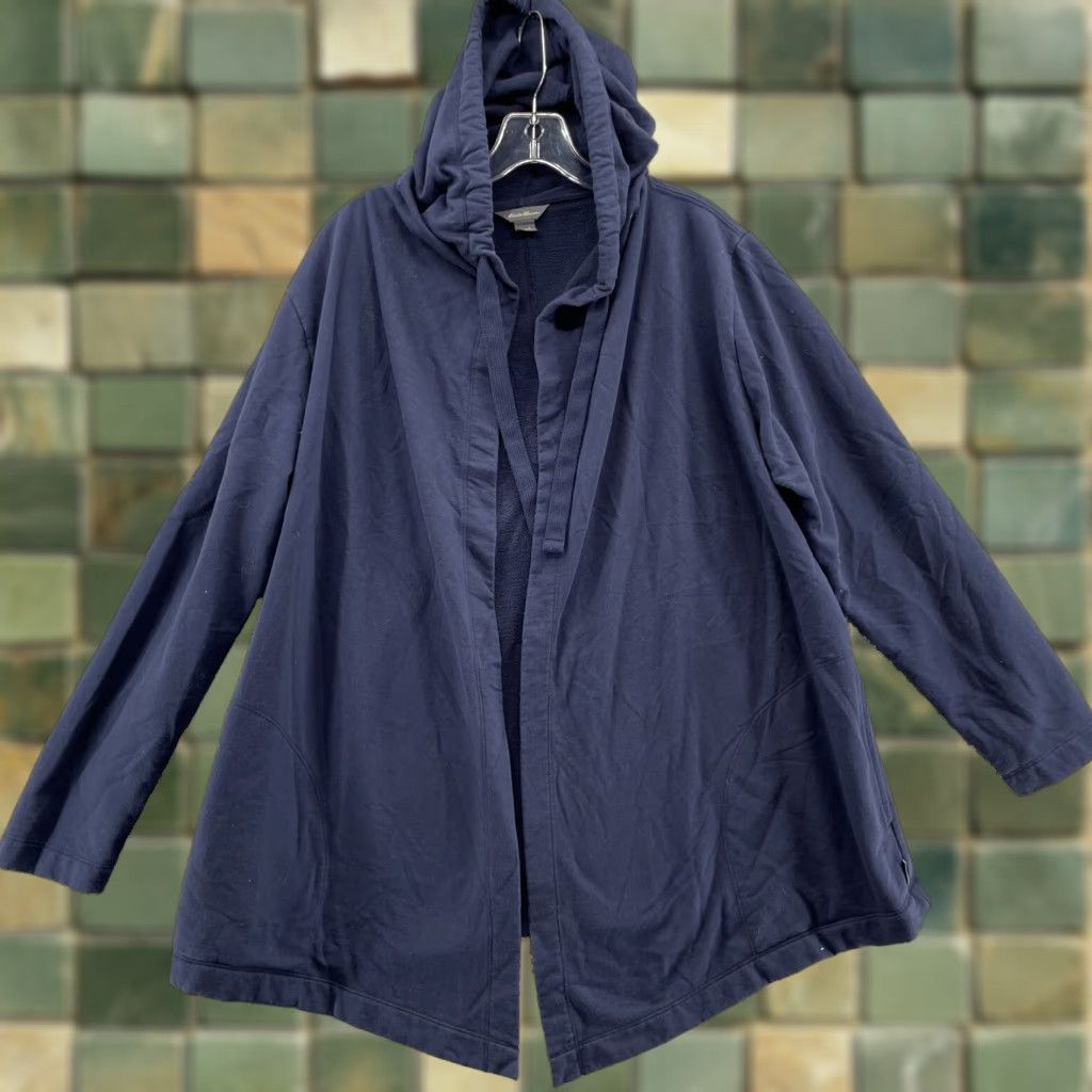 Eddie Bauer Eddie Bauer Cardigan Women's Cape Large Navy Sweater Athleisure Travel Hike Gorp Size L / US 10 / IT 46 - 1 Thumbnail
