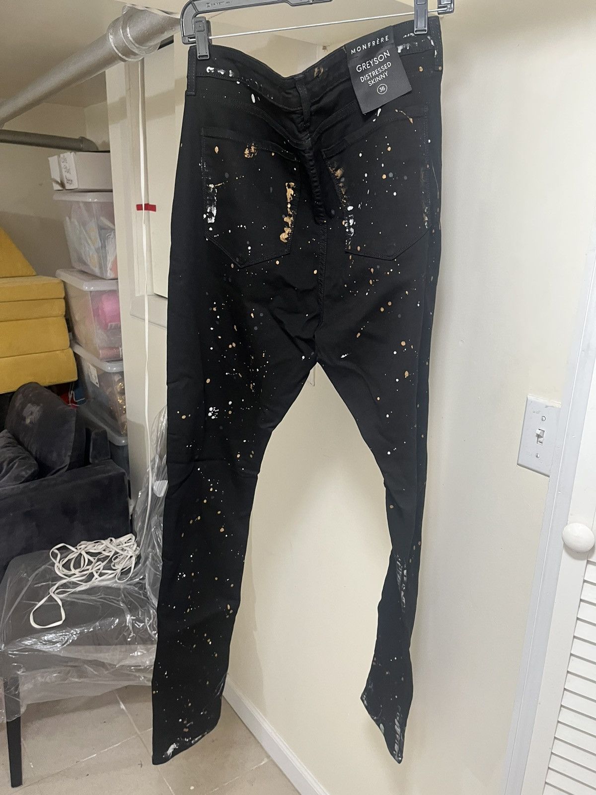 MONFRERE Monfrere Soho Di Noir Distressed Skinny Greyson Jeans Sz 36 Size US 36 / EU 52 - 11 Thumbnail