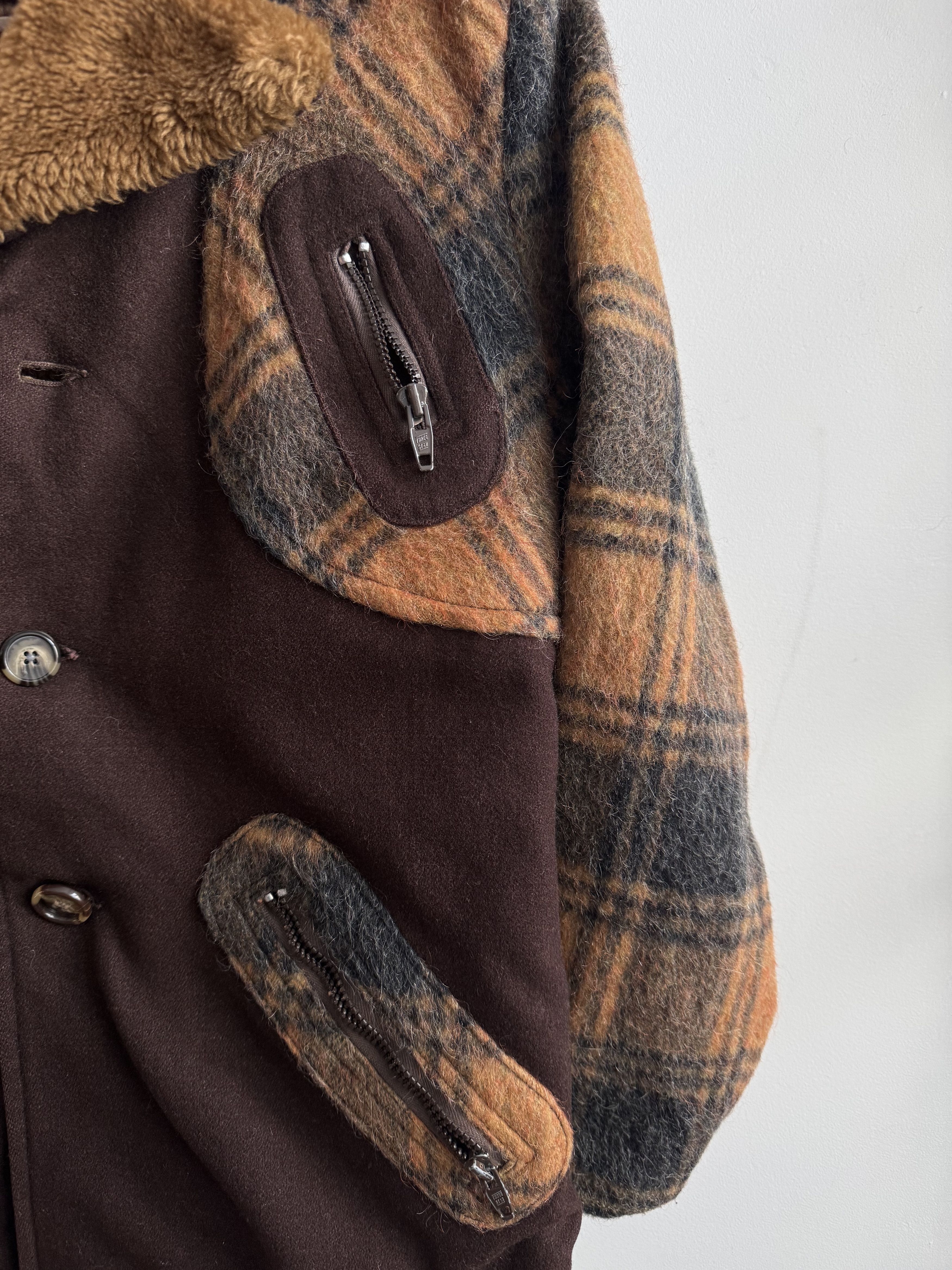 Vintage 70/80s Big Ben Plaid Sherpa Jacket Size 42 Size M / US 6-8 / IT 42-44 - 3 Thumbnail