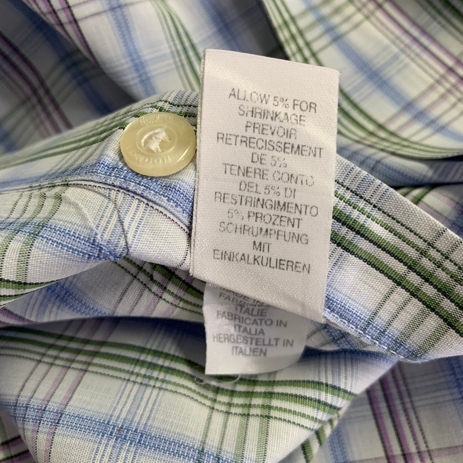 Paul Smith S White Blue Green Plaid Cotton Button Up Long Sleeve Shirt Size US S / EU 44-46 / 1 - 6 Thumbnail