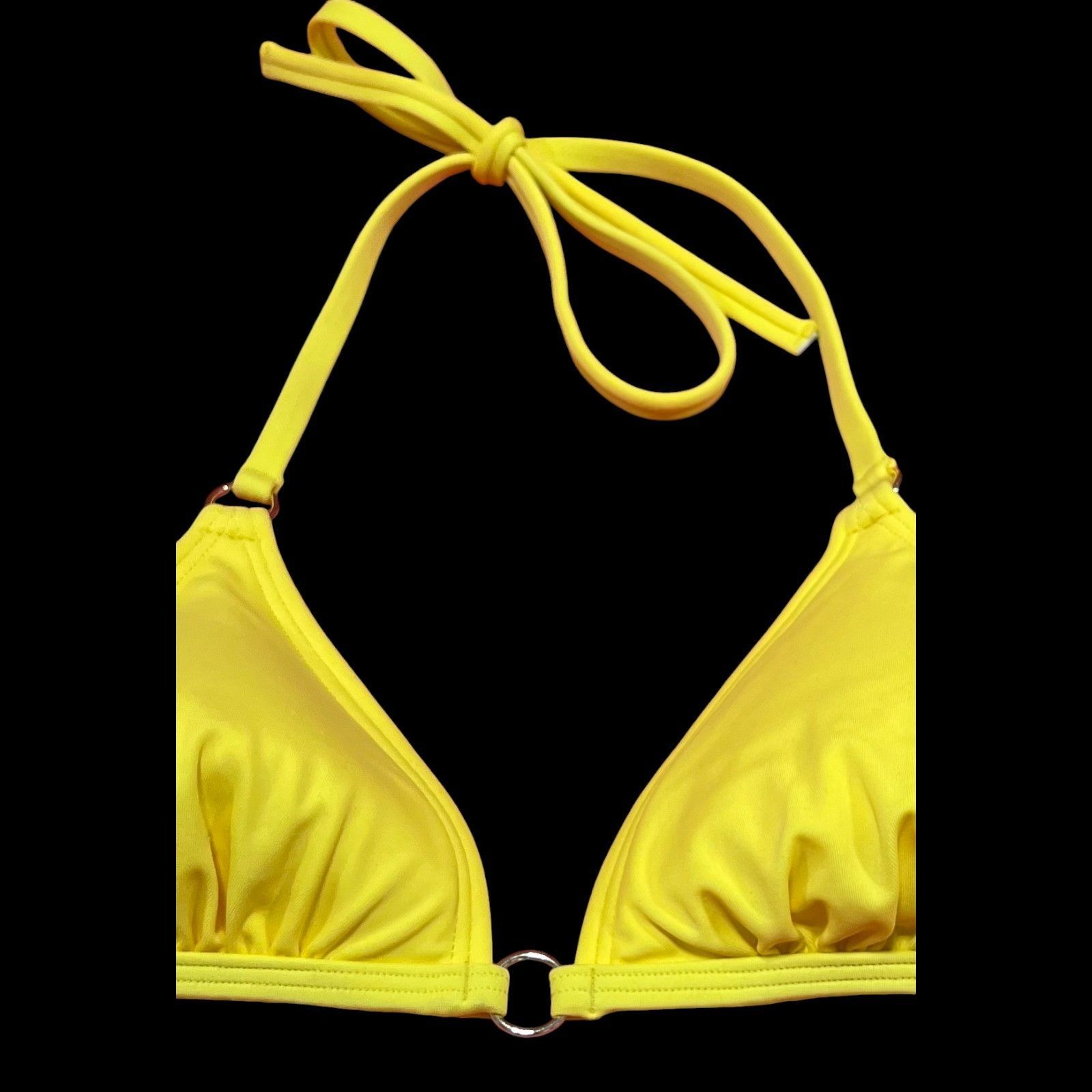 Other Shade & Shore - Women's Ring Front Triangle Bikini Top - Yel Size ONE SIZE - 10 Thumbnail