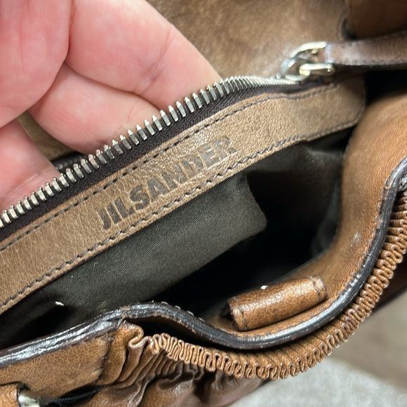 Jil Sander JIL SANDER Vintage Tan Leather Pleated Shoulder Bag Size ONE SIZE - 12 Thumbnail