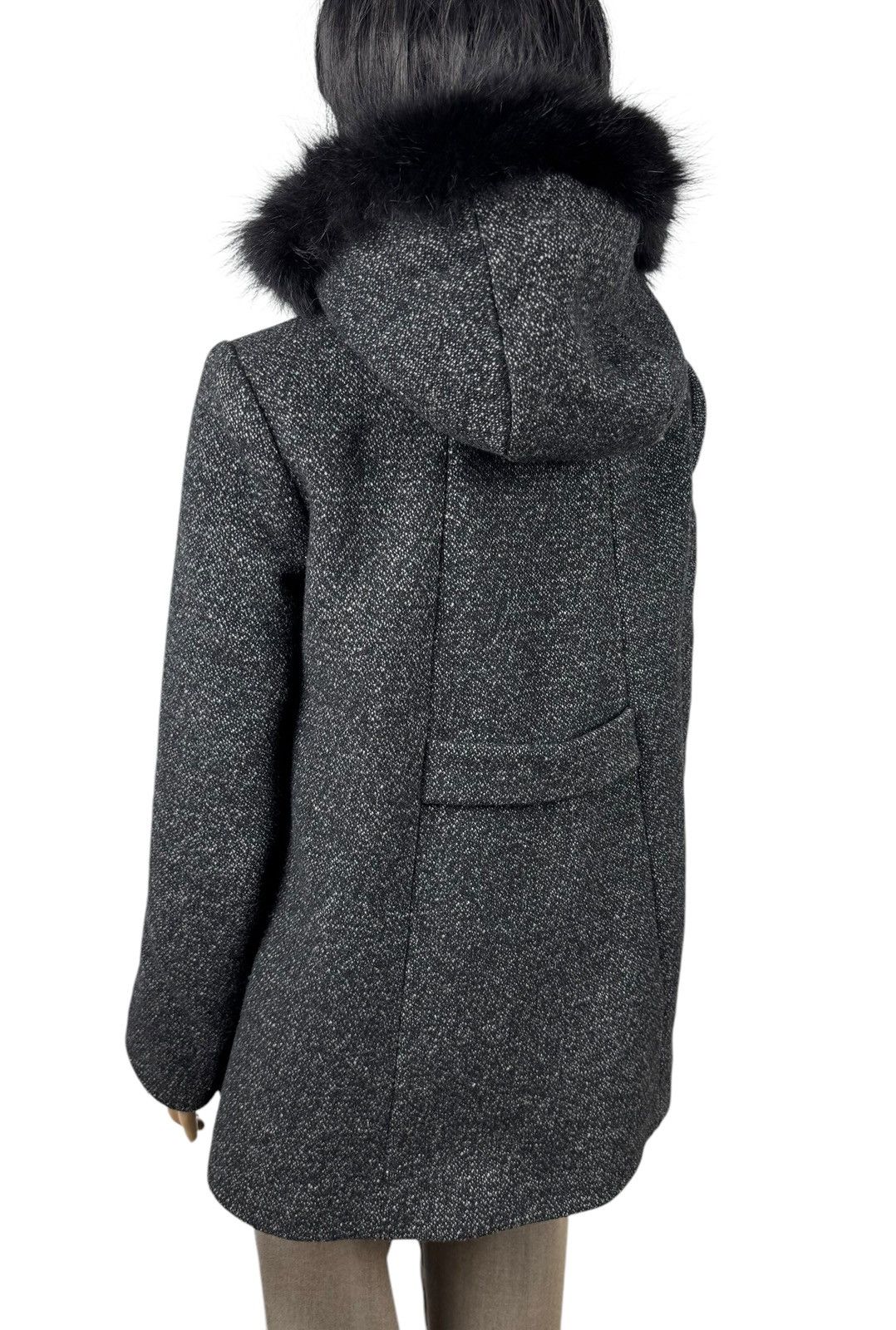 Maje Maje H13 Domino Wool Duffle Coat Fur Coyote Trim size 36 Size XS / US 0-2 / IT 36-38 - 8 Thumbnail