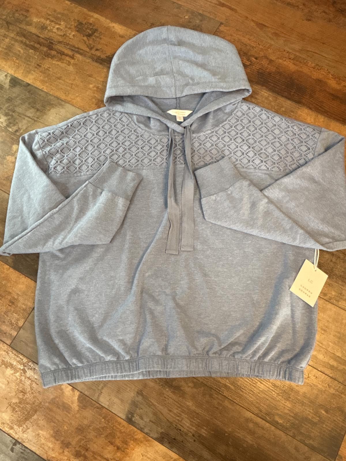 Lauren Conrad Lauren Conrad Medium Gray Hoodie with Embroidered Detail Size M / US 6-8 / IT 42-44 - 1 Thumbnail