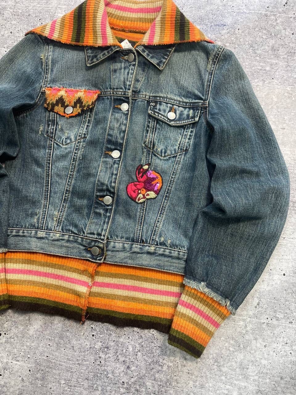 If Six Was Nine × Japanese Brand × Miss Sixty Vintage Crazy Miss Sixty Denim Knitted Jacket Y2K Size M / US 6-8 / IT 42-44 - 2 Thumbnail