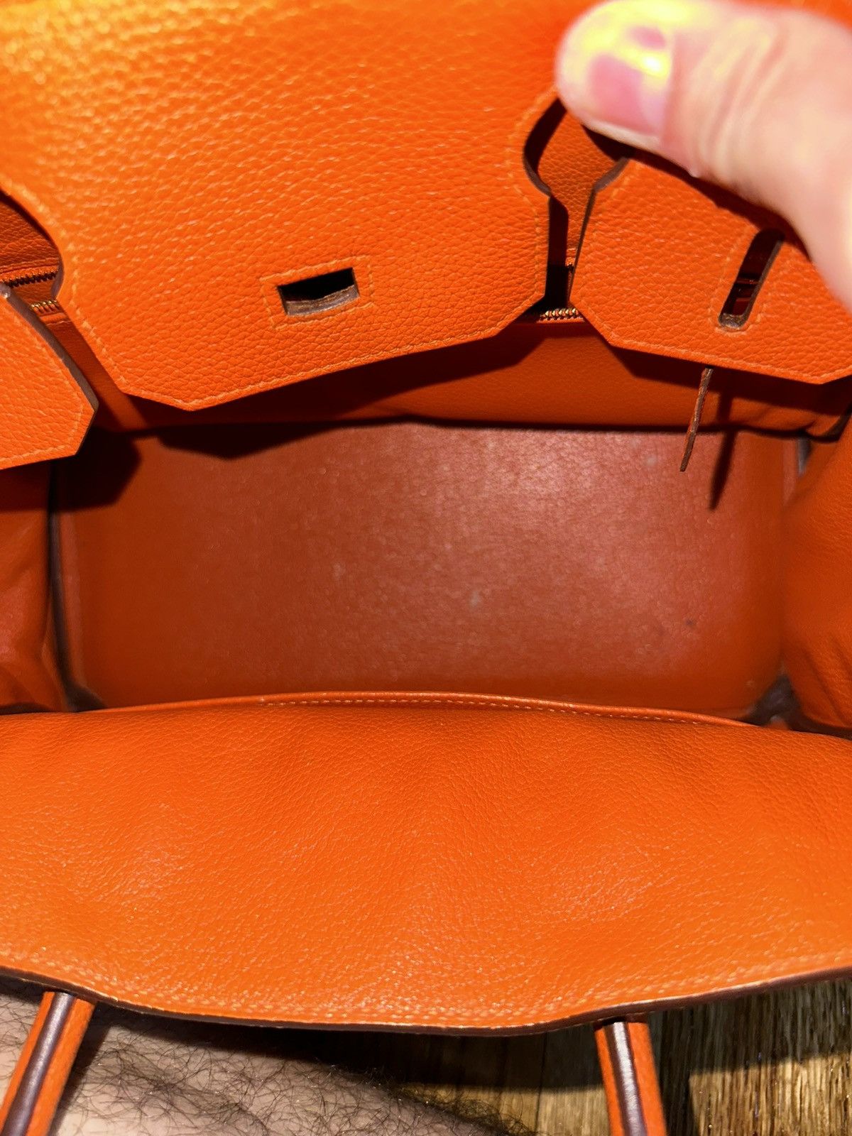Hermes Birkin 30 Togo orange and gold 2010 bag