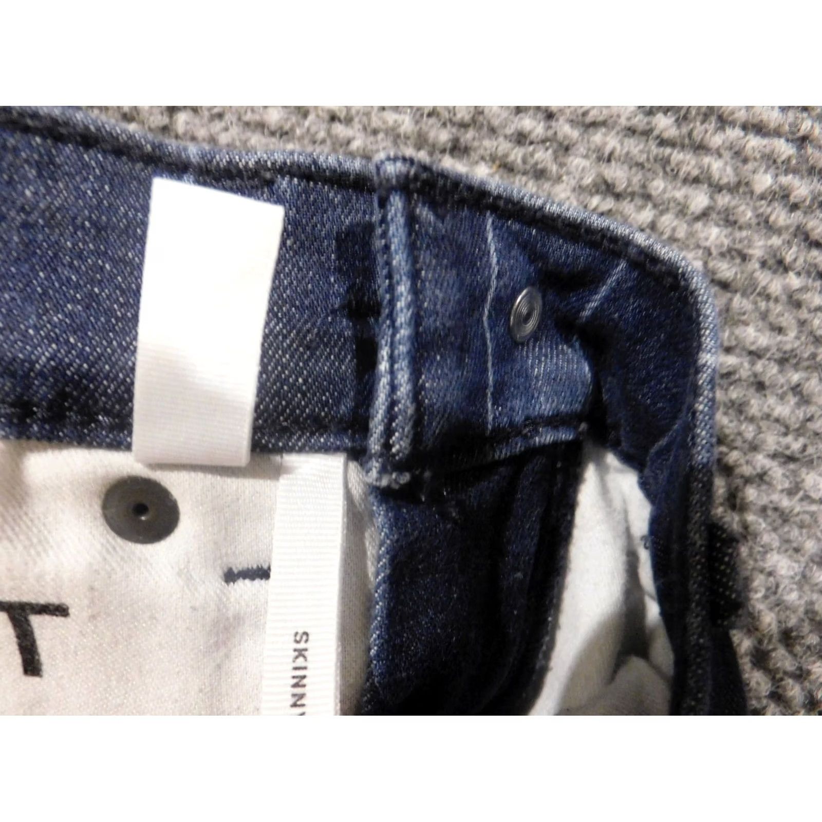 Loft Ann Taylor LOFT Jeans Denim Skinny 2 Blue Womens Striped Stretch Regular 28in Zip Pockets Size 30" / US 8 / IT 44 - 7 Thumbnail