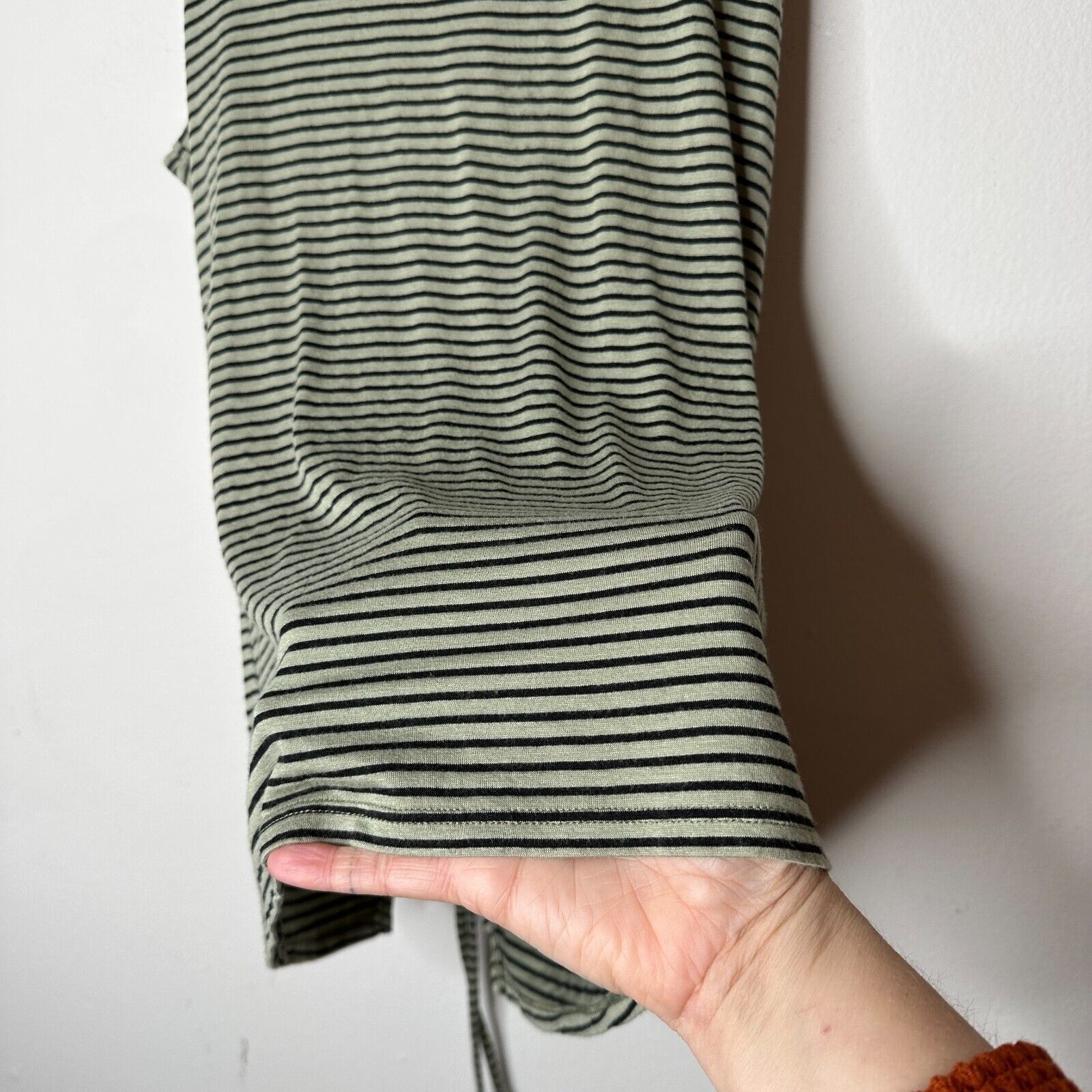 Other Peyton Jensen Olive & Black Strip Lace UpSleeveless Tank Top Size XS / US 0-2 / IT 36-38 - 7 Thumbnail