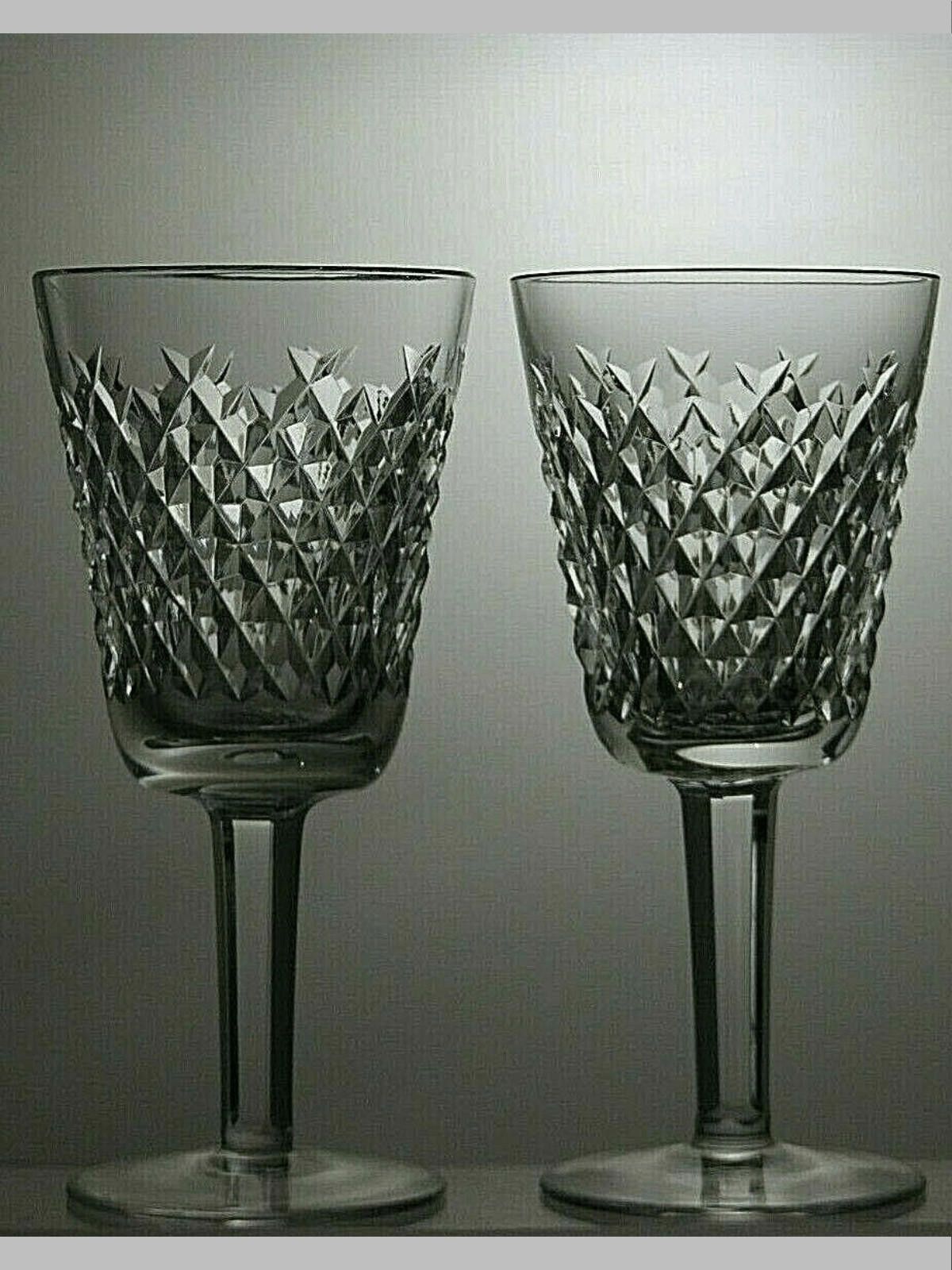 Other Pair Waterford Crystal Alana Cut Wine Glasses Signed 5 1/2" Size ONE SIZE - 1 Thumbnail