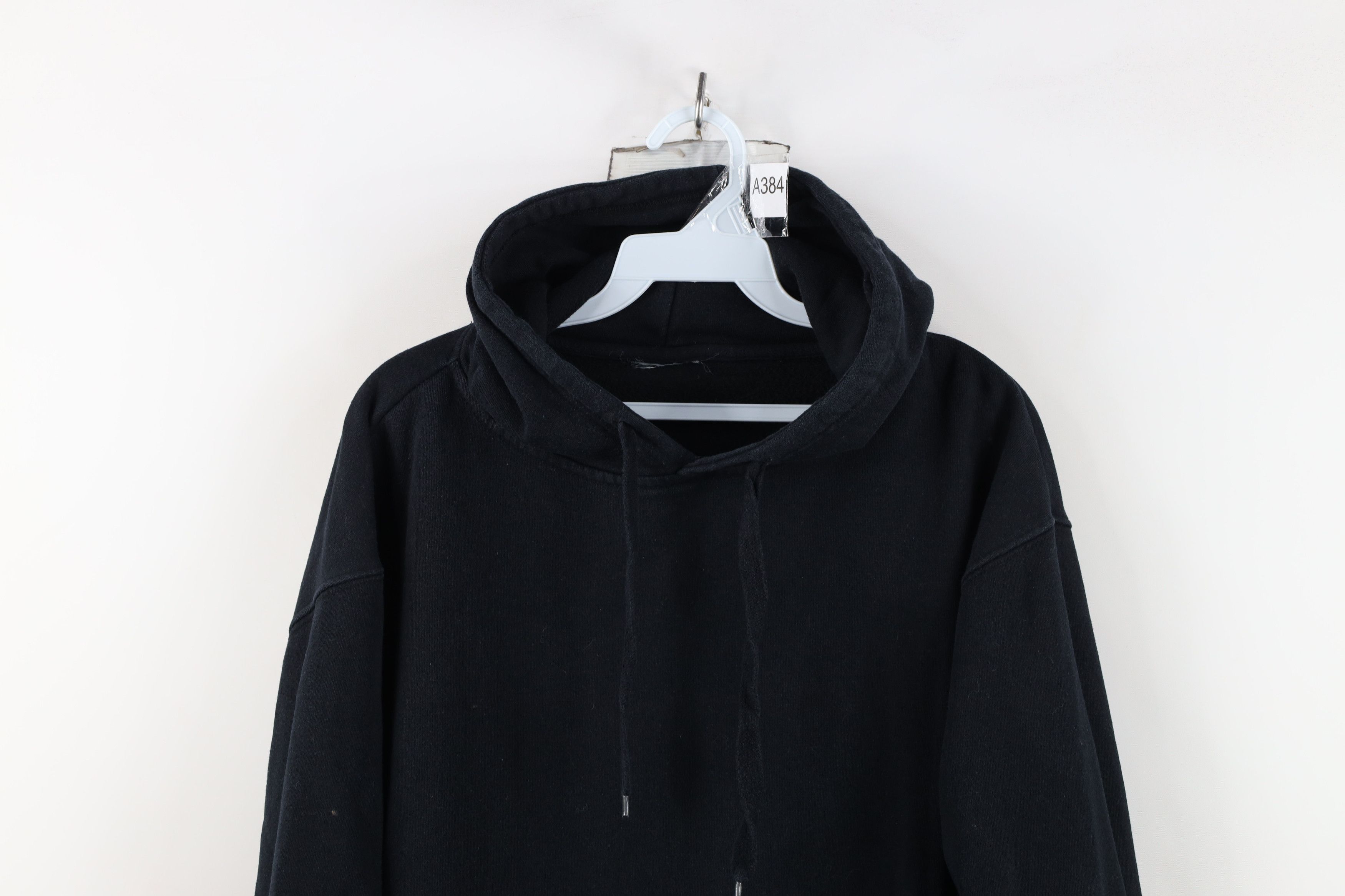 Vintage Vintage 90s Y2K Streetwear Blank Hoodie Sweatshirt Black Size US L / EU 52-54 / 3 - 2 Thumbnail