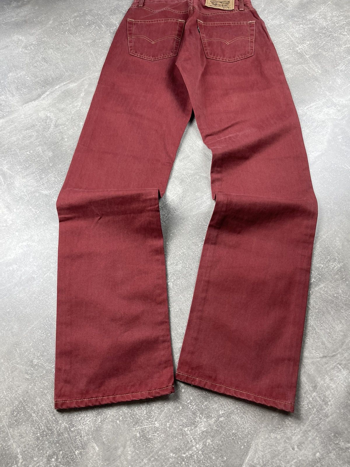 Levi's × Vintage Levi’s 401 Rare Vintage 90s Red Denim Jeans Size US 28 / EU 44 - 3 Thumbnail