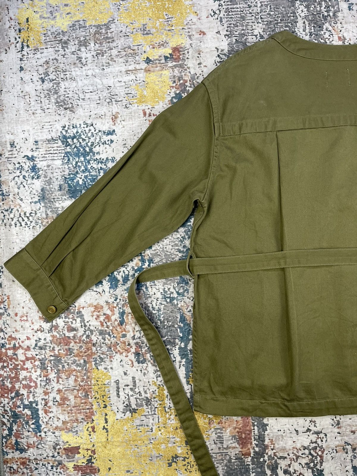 Japanese Brand Le Workware Journal Standard Collarless Belted Jackets Size M / US 6-8 / IT 42-44 - 6 Thumbnail