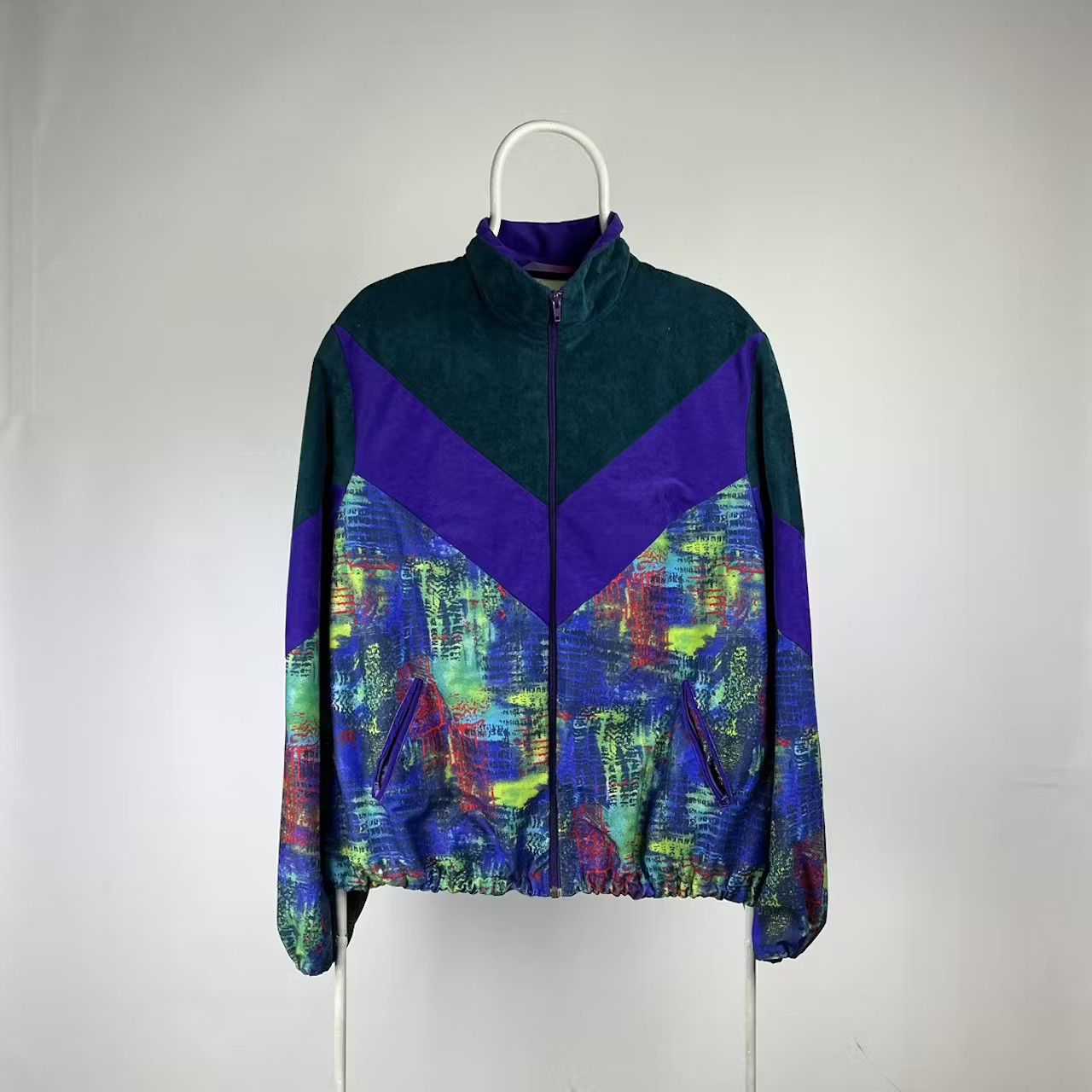 Vintage Vintage track retro abstract jacket size Medium Size US M / EU 48-50 / 2 - 1 Thumbnail