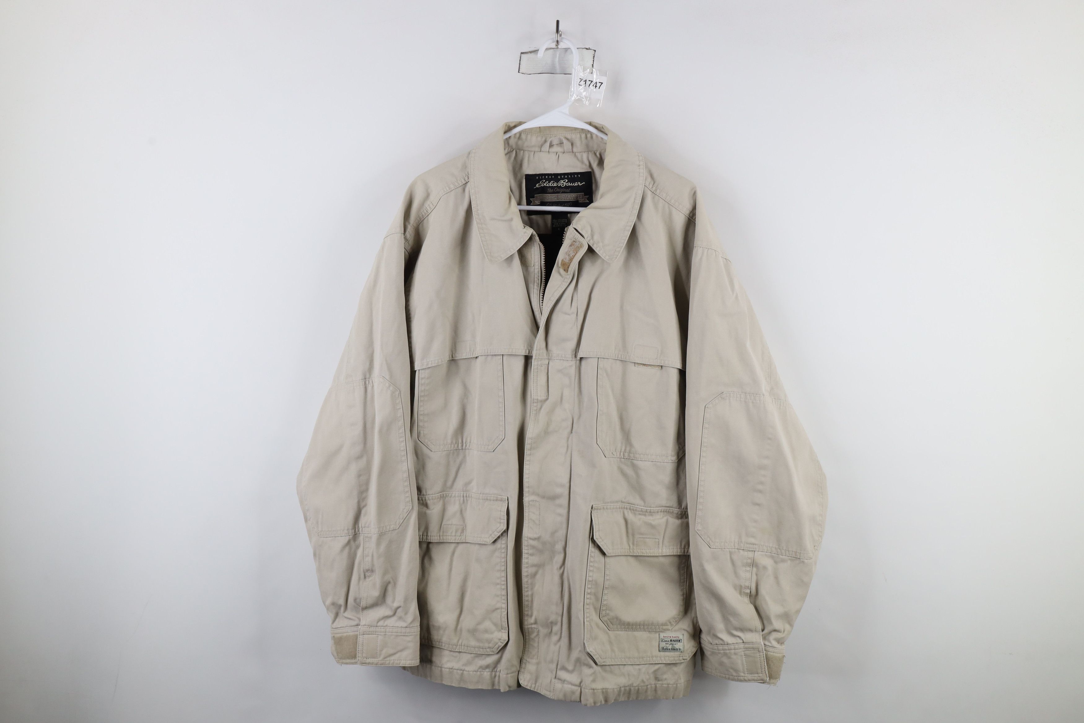 Eddie Bauer × Vintage Vintage Eddie Bauer Heavyweight Lined Full Zip Jacket Beige Size US L / EU 52-54 / 3 - 1 Thumbnail