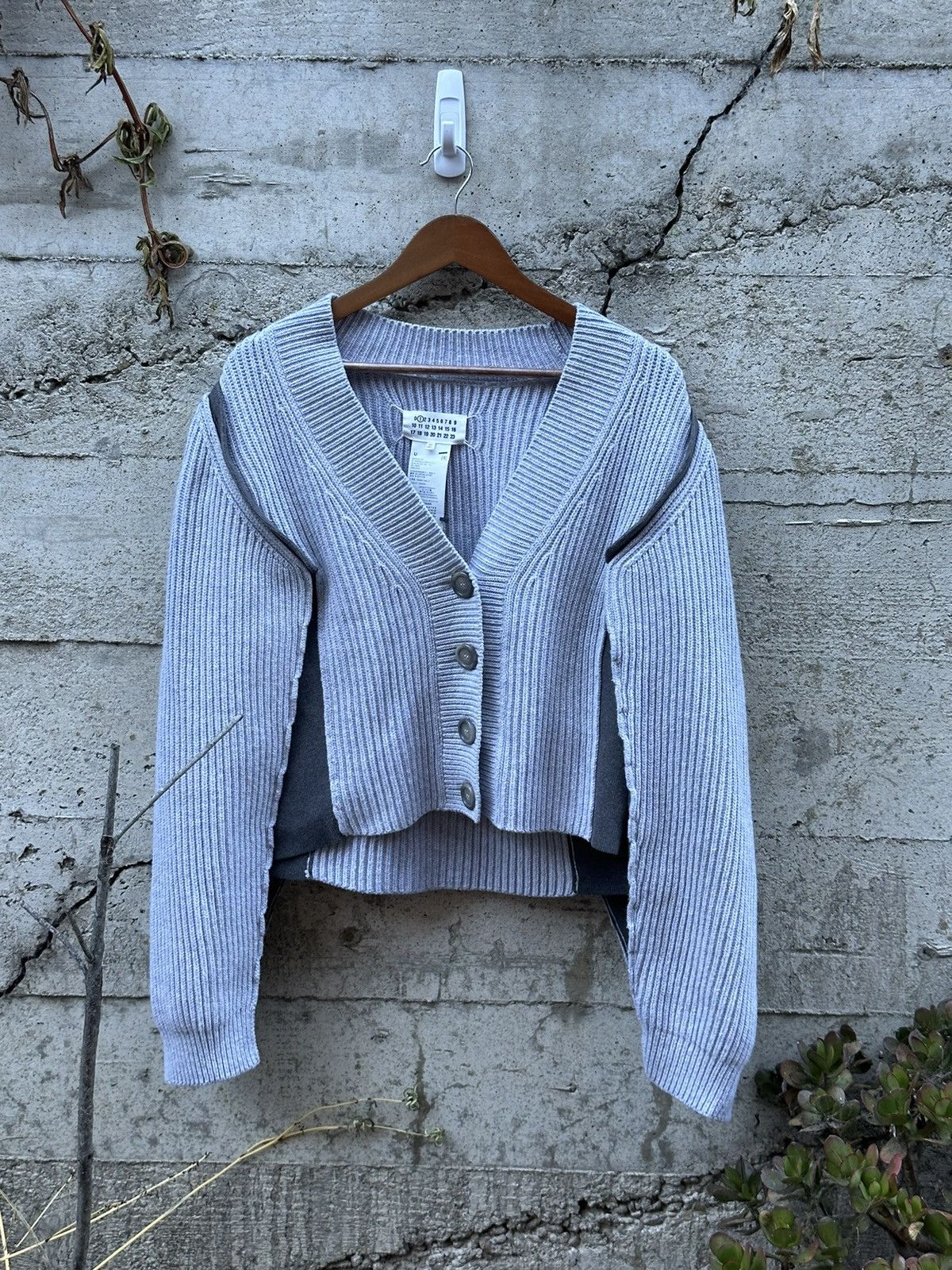 image of Grail Maison Margiela Double Panel Stitched Cardigan, Men's (Size Medium)