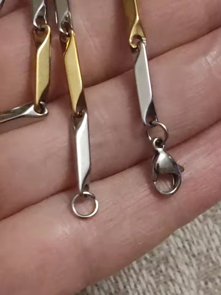 Japanese Brand 2.5mm + 55 cm Sharp Chain –Solid Gold Silver Color Finish Size ONE SIZE - 4 Thumbnail