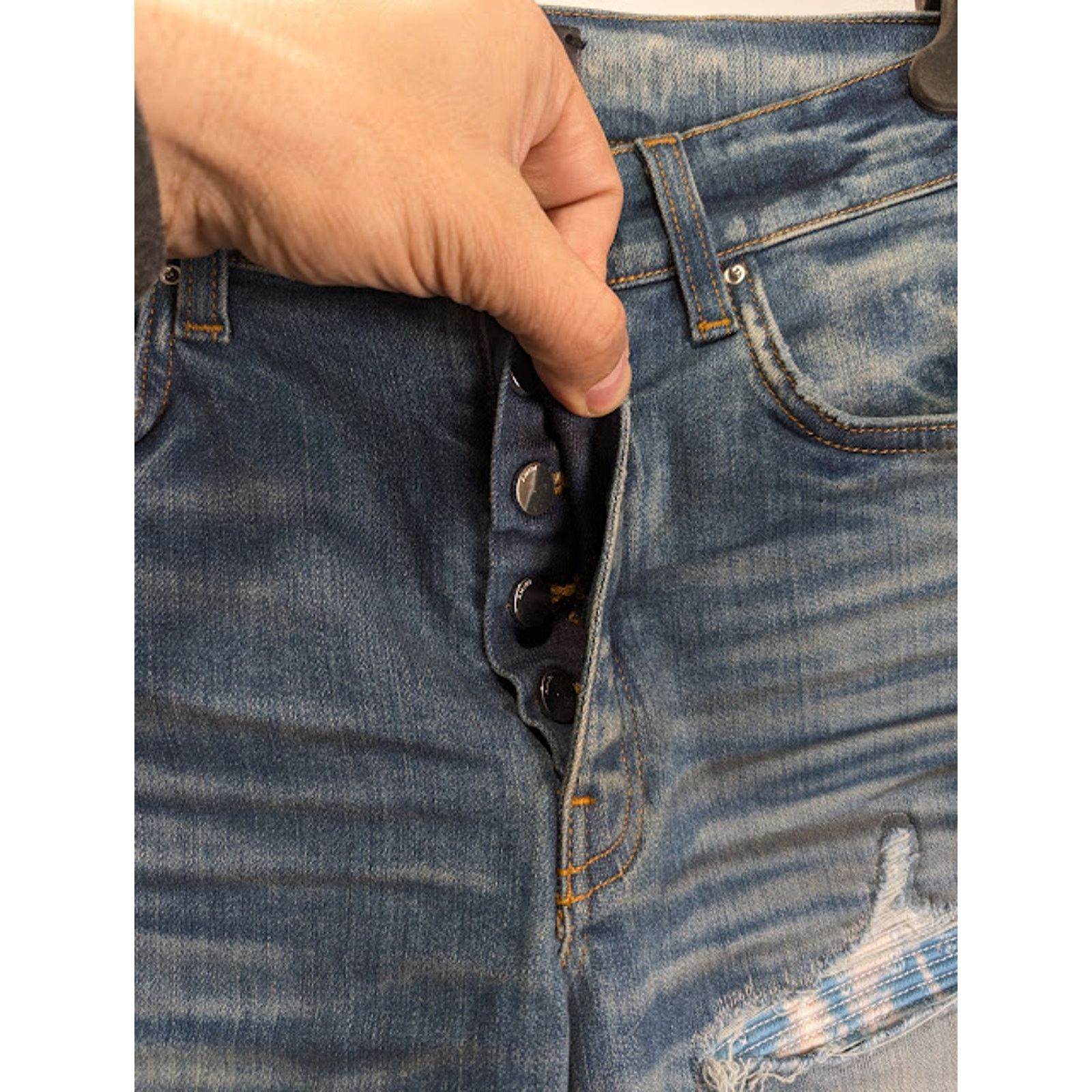Amiri o1rshd1 Bleached MA Paisley MX1 Jeans Honeycomb Indigo Size US 40 / EU 56 - 9 Thumbnail